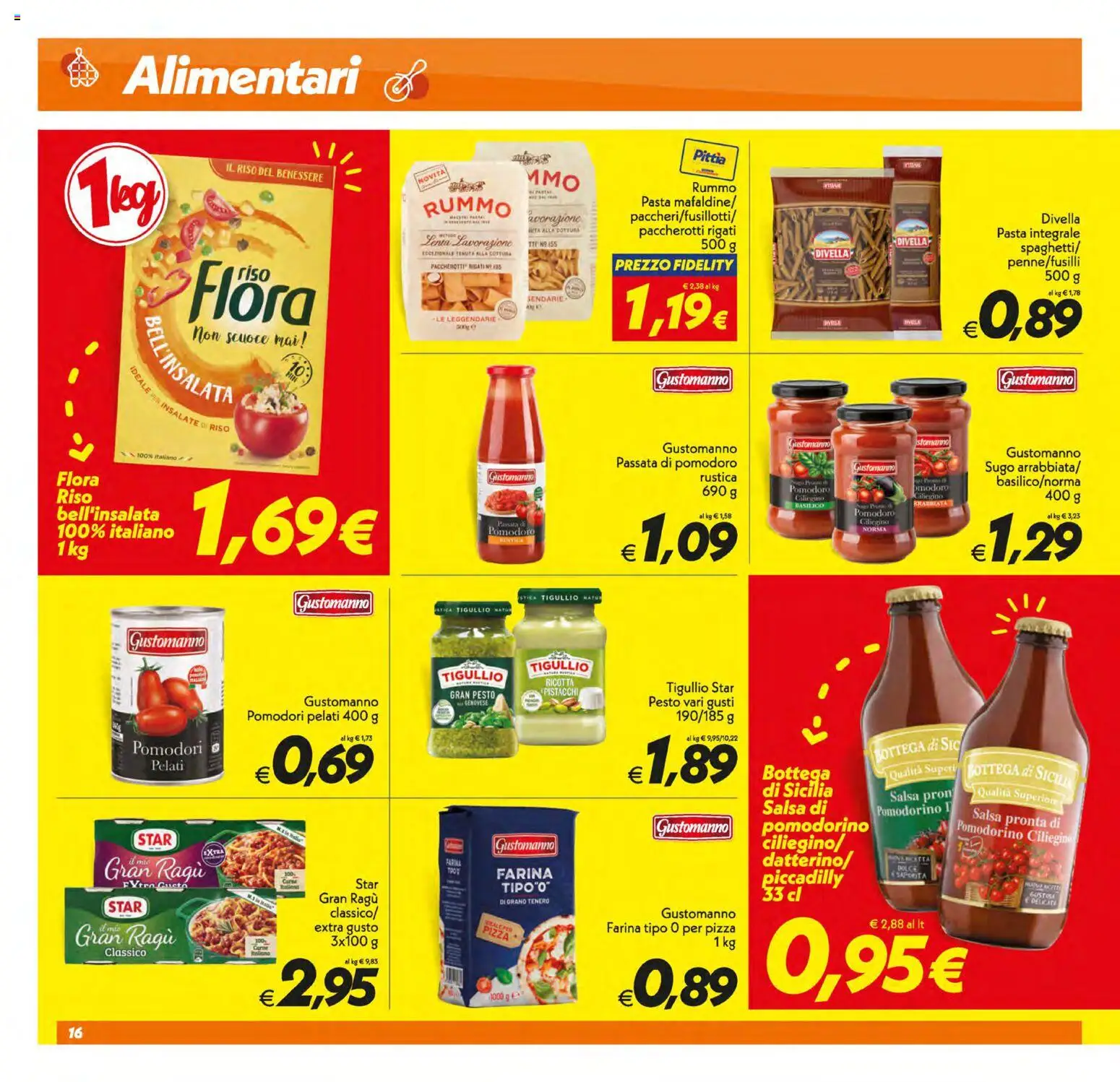 Volantino SuperConveniente del 21/07/2026 | Pagina: 16 | Prodotti: Salsa, Pasta, Ragú, Ricotta