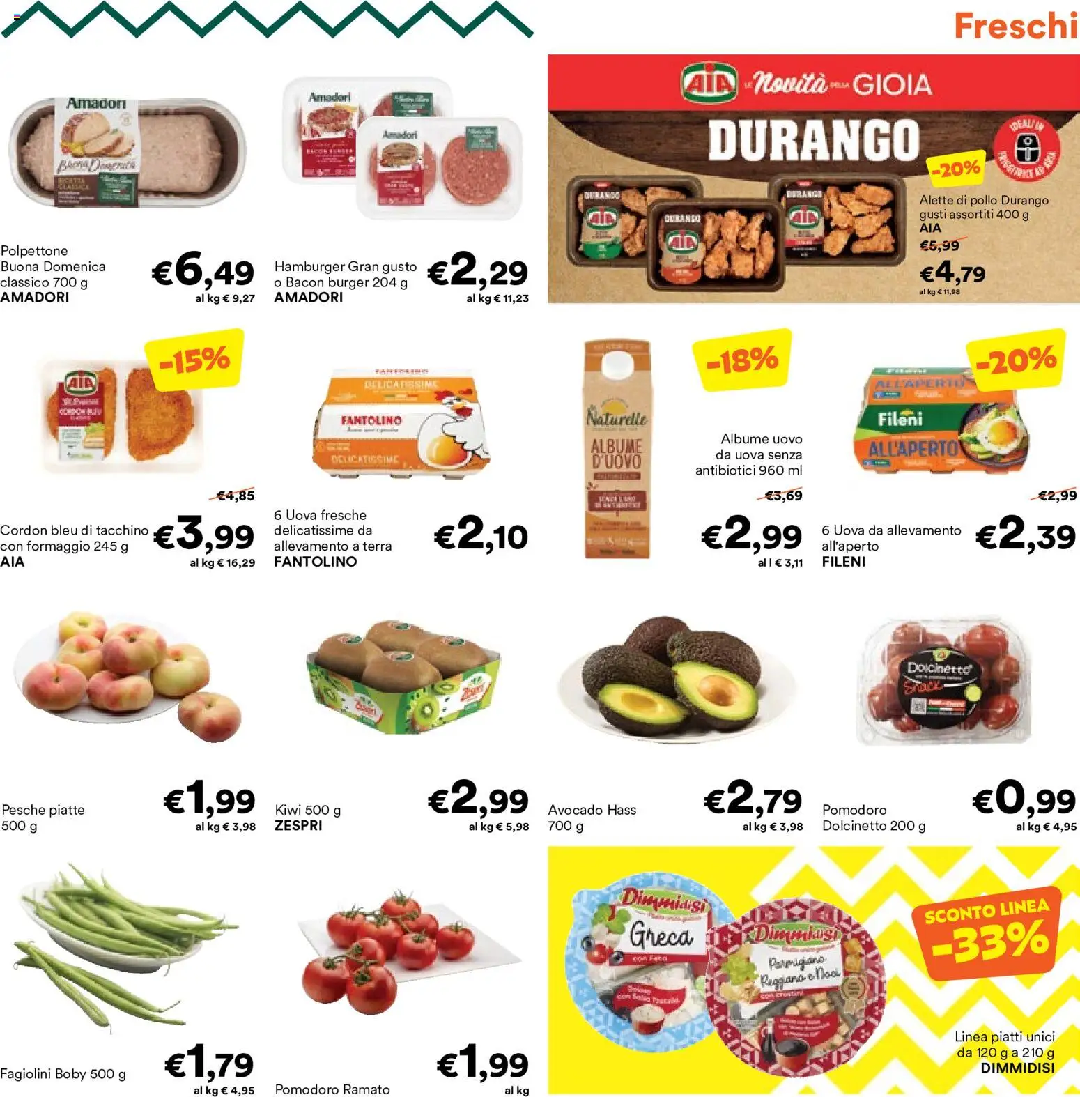 Volantino Unes del 17.06.2026 | Pagina: 13 | Prodotti: Pomodoro, Formaggio, Fagiolini, Hamburger