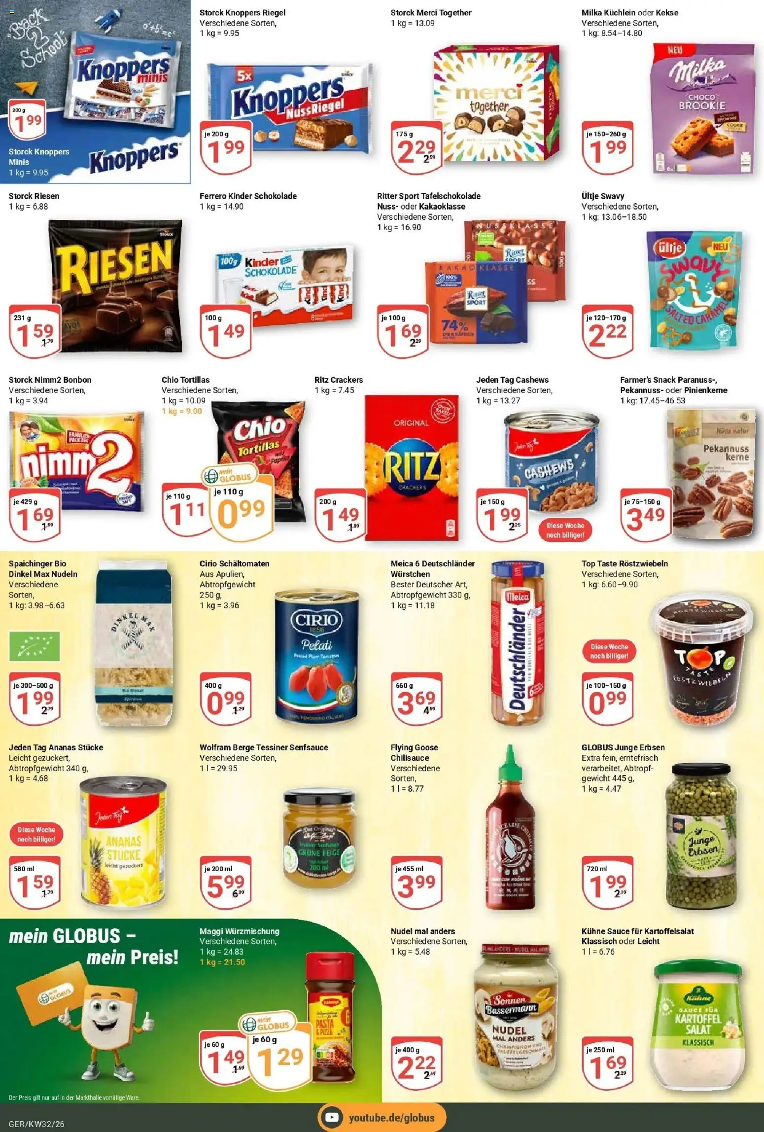 Globus Prospekt Gera (ab 03.08.2026) » Angebote online | Seite: 13 | Produkte: Top, Kinder schokolade, Milka, Knoppers