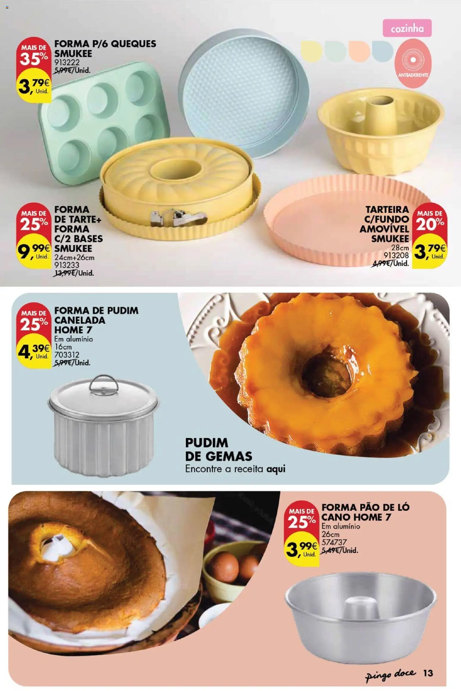Pingo Doce folheto Bazar Páscoa │ válido de 03.03.2026 | Página: 13 | Produtos: Forma de pudim, Pudim, Pão, Tarte