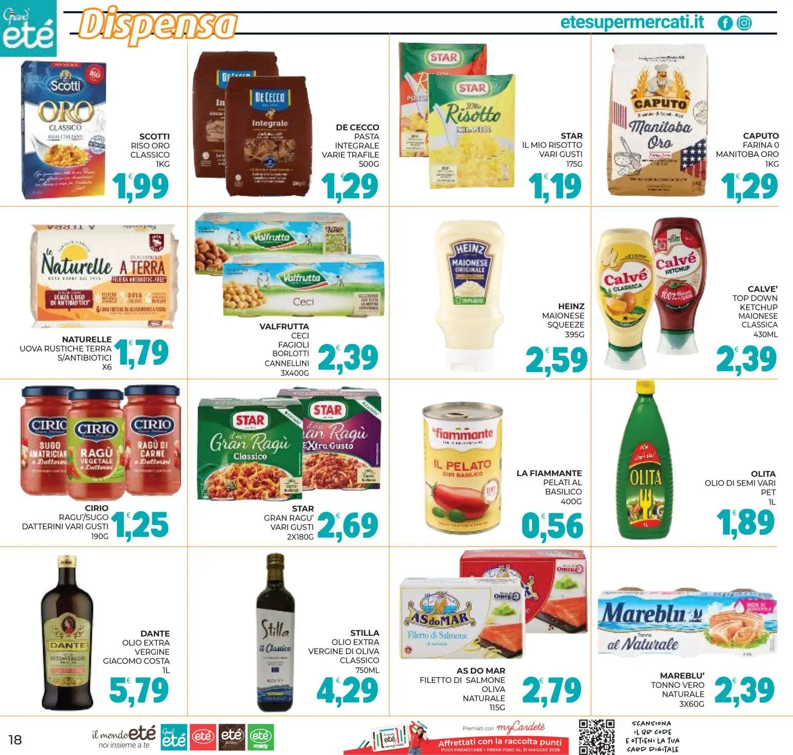 Volantino Eté del 29.04.2026 | Pagina: 18 | Prodotti: Fagioli, Maionese, Olio, Tonno