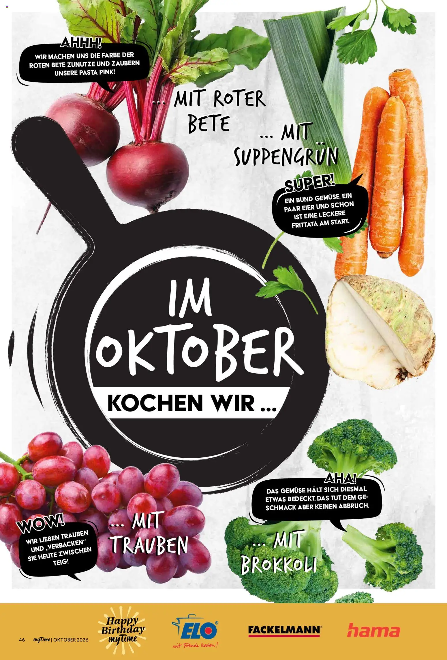 Famila Nordwest myTime Oktober 2026 – gültig ab 01.10.2026 | Seite: 46 | Produkte: Trauben, Gemüse, Brokkoli, Pasta