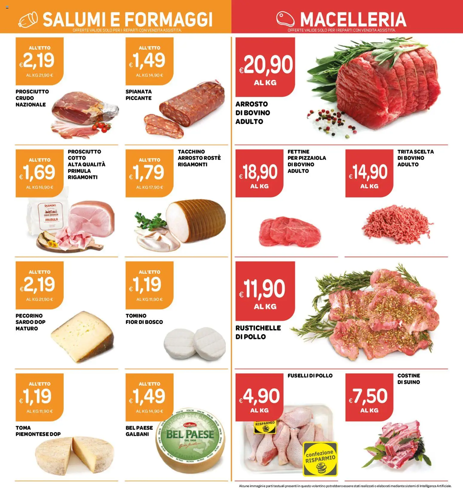 Volantino Ekom del 25/08/2026 | Pagina: 9 | Prodotti: Bovino, Pollo, Prosciutto, Tomino