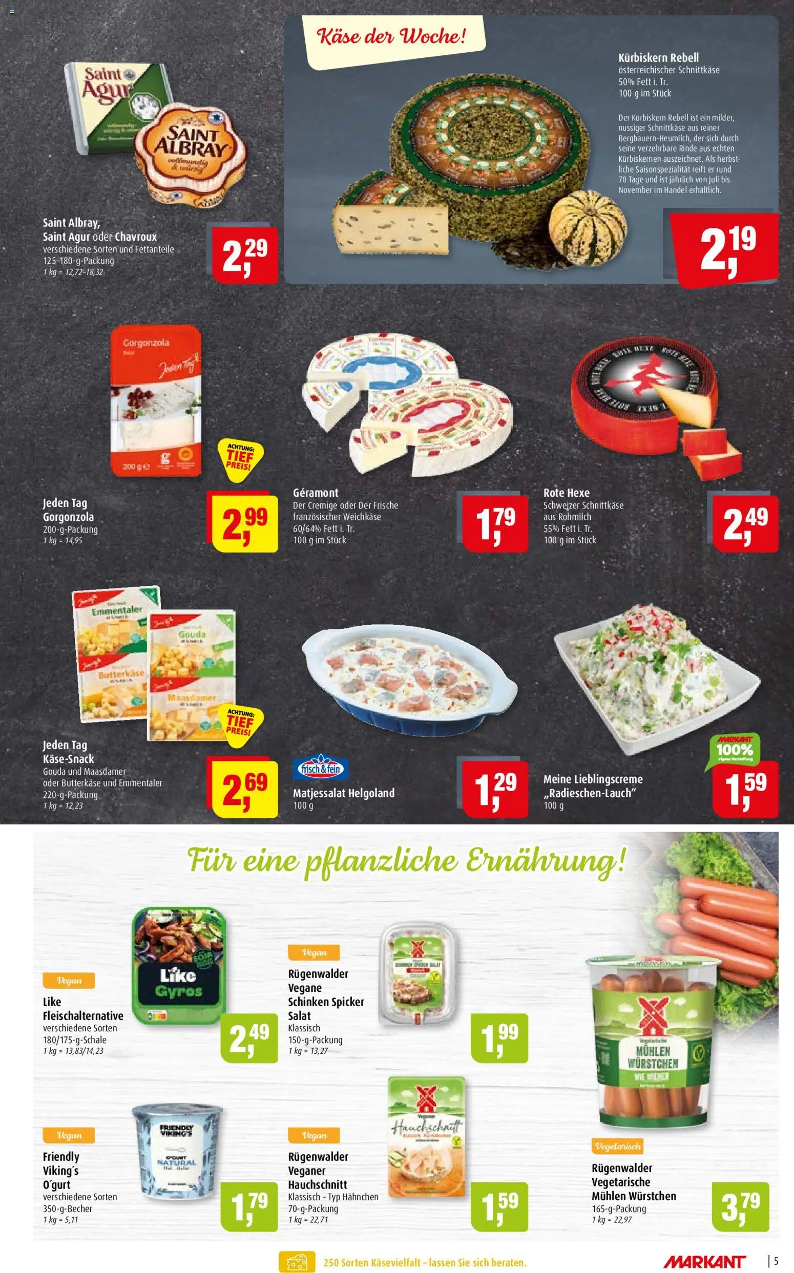 Markant Prospekt – gültig ab 05.10.2026 | Seite: 5 | Produkte: Geramont, Hahnchen, Gyros, Schinken