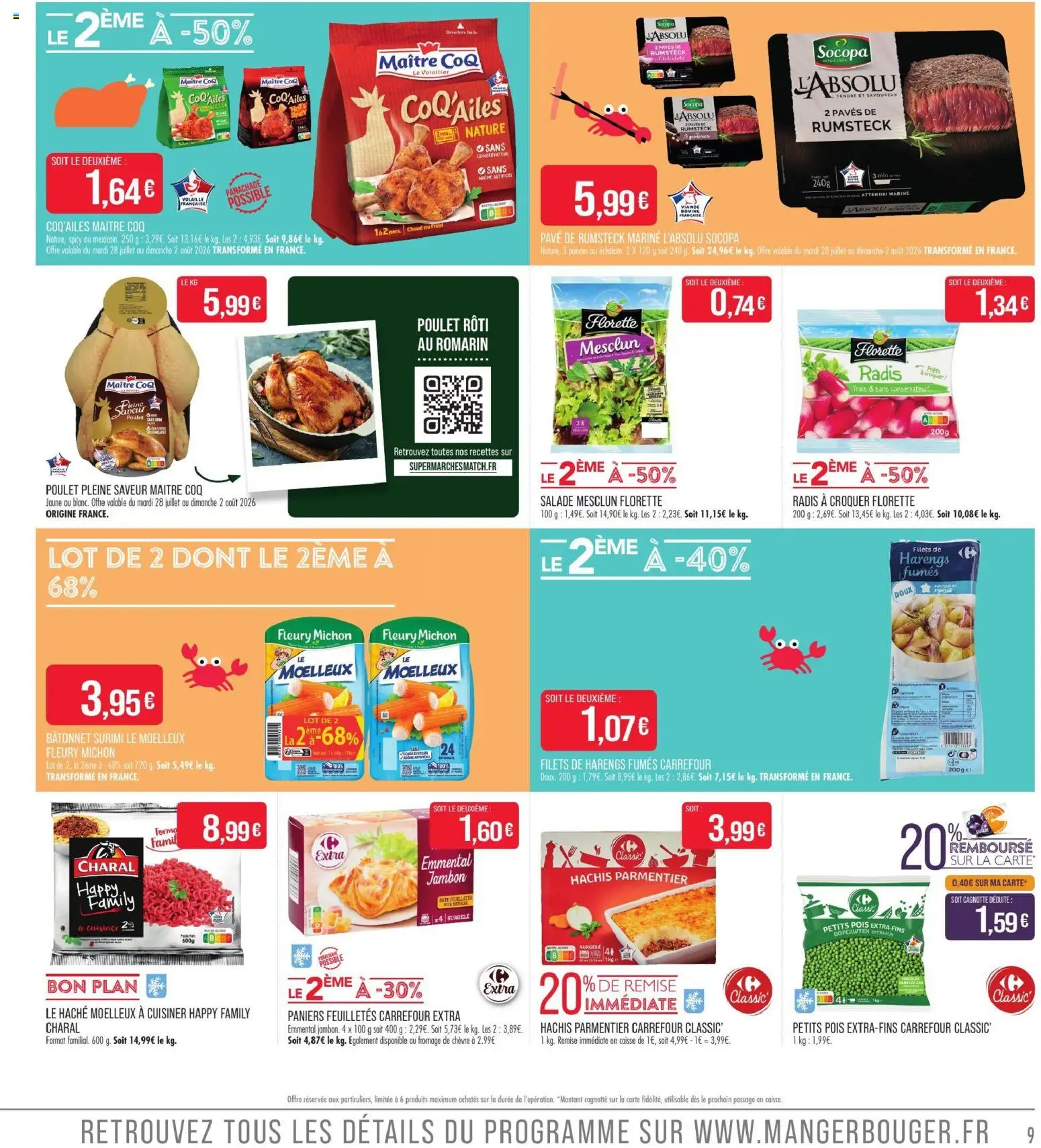 {H1} | Page: 9 | Produits: Salade, Volaille, Fromage de chèvre, Jambon