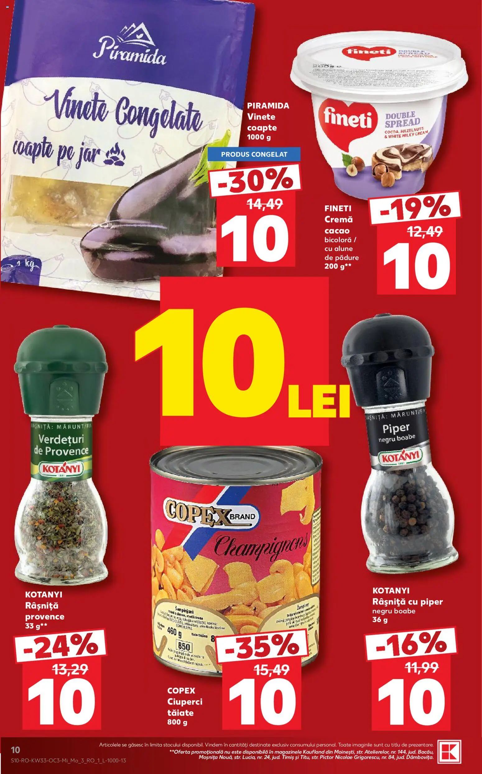 Noul catalog Kaufland – valabil de la 12.08.2026 | Pagină: 10 | Produse: Ciuperci, Cacao, Alune de pădure, Piper