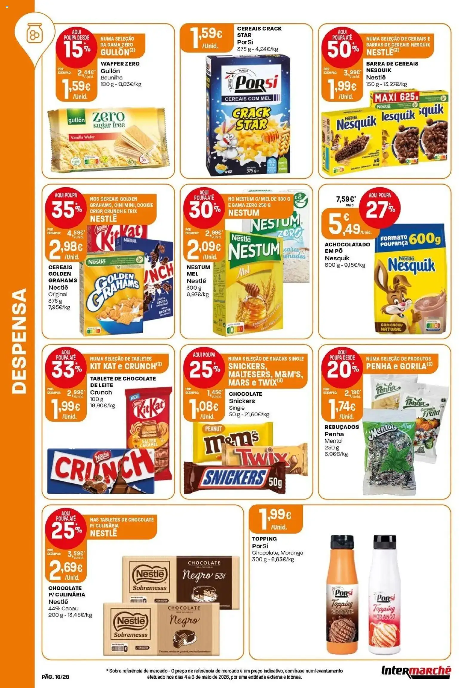 Intermarché - Isto é que são preços BAIXOS │ válido de 04/06/2026 | Página: 16 | Produtos: Pó, Rebuçados, Chocolate, Mel