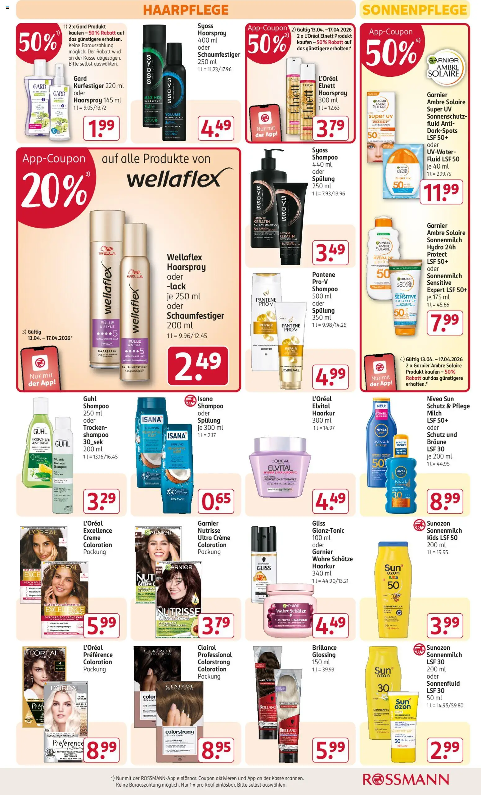 Rossmann Prospekt 	 – gültig ab 13.04.2026 | Seite: 6 | Produkte: Tür, Haarfarbe, Creme, Feuchtigkeitsmaske