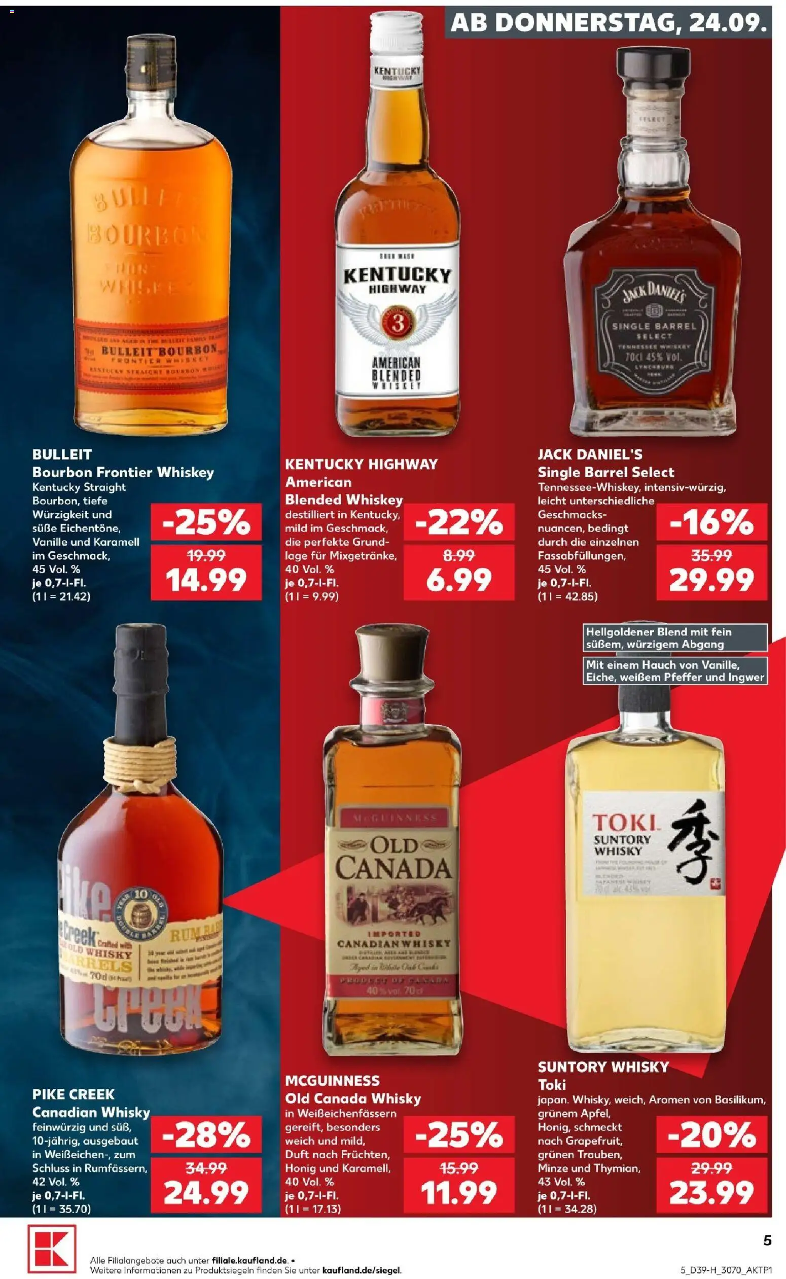 Kaufland Prospekt Leipzig – gültig ab 24.09.2026 | Seite: 5 | Produkte: Rum, Duft, Jack Daniel's, Whiskey