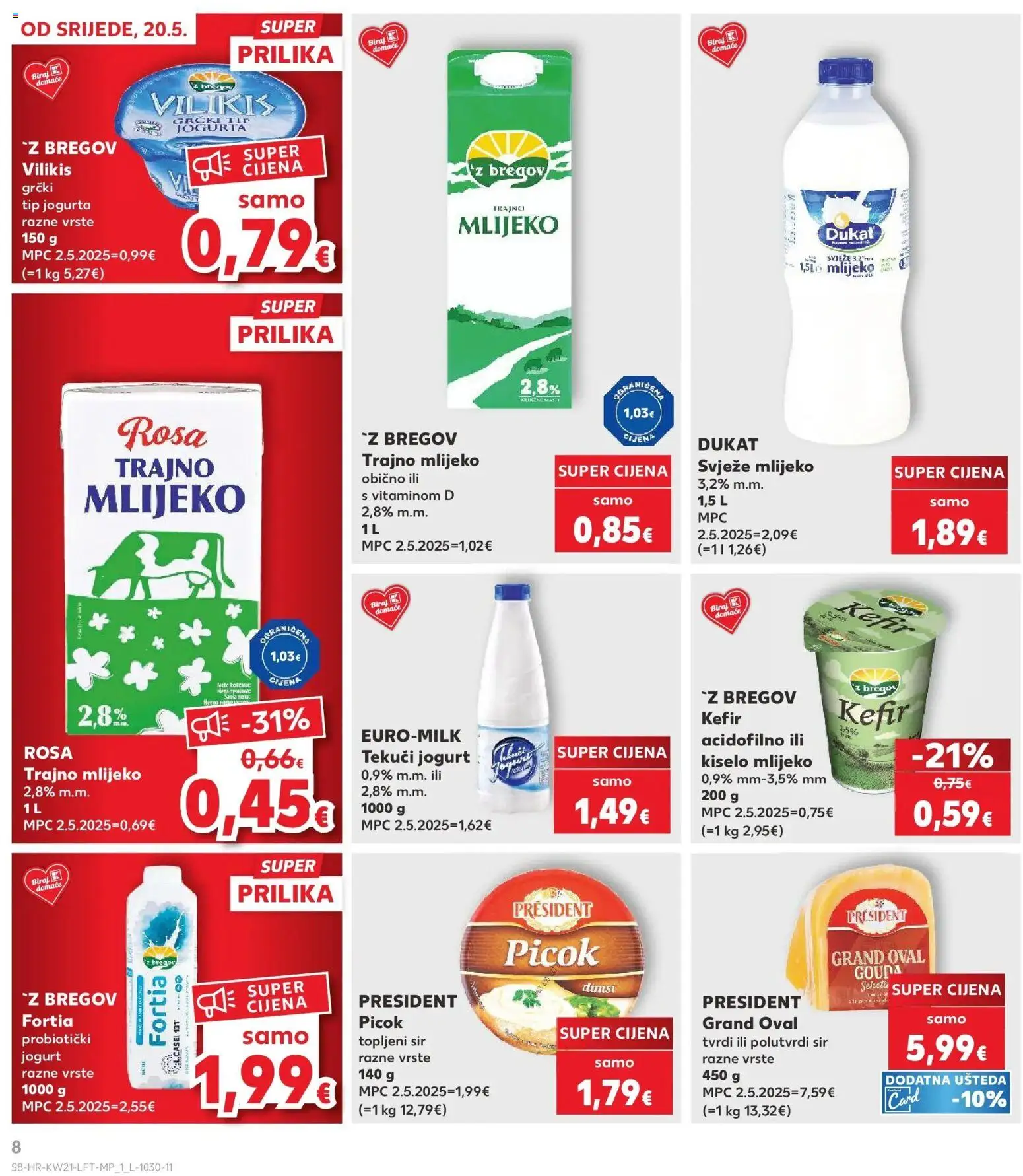 Kaufland katalog | vrijedi od 20.05.2026 | Stranica: 8 | Proizvodi: Mlijeko, Sir, Jogurt, Kefir
