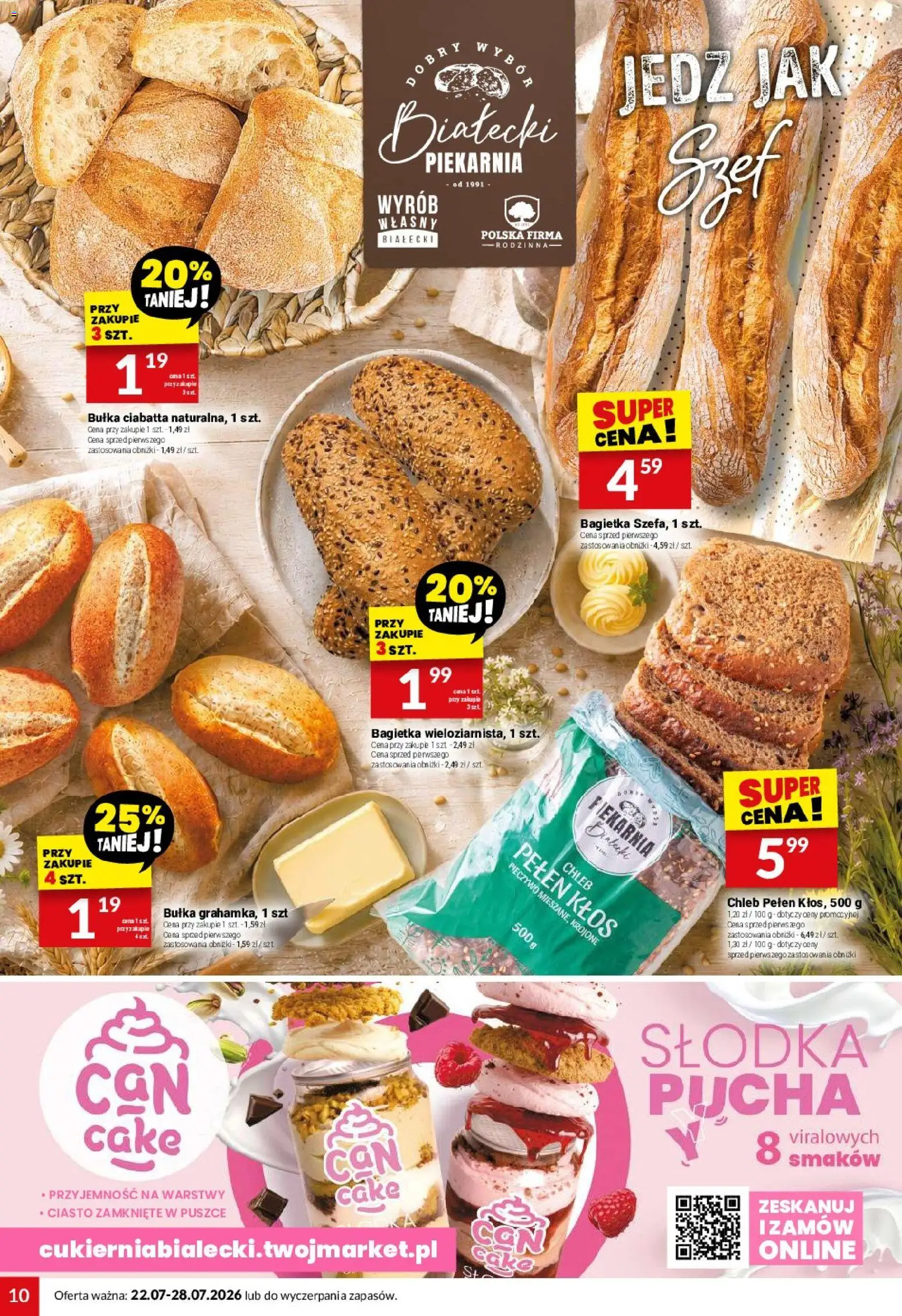 Twój Market gazetka od 22.07.2026 | Strona: 10 | Produkty: Ciasto, Bułka, Chleb, Ciabatta