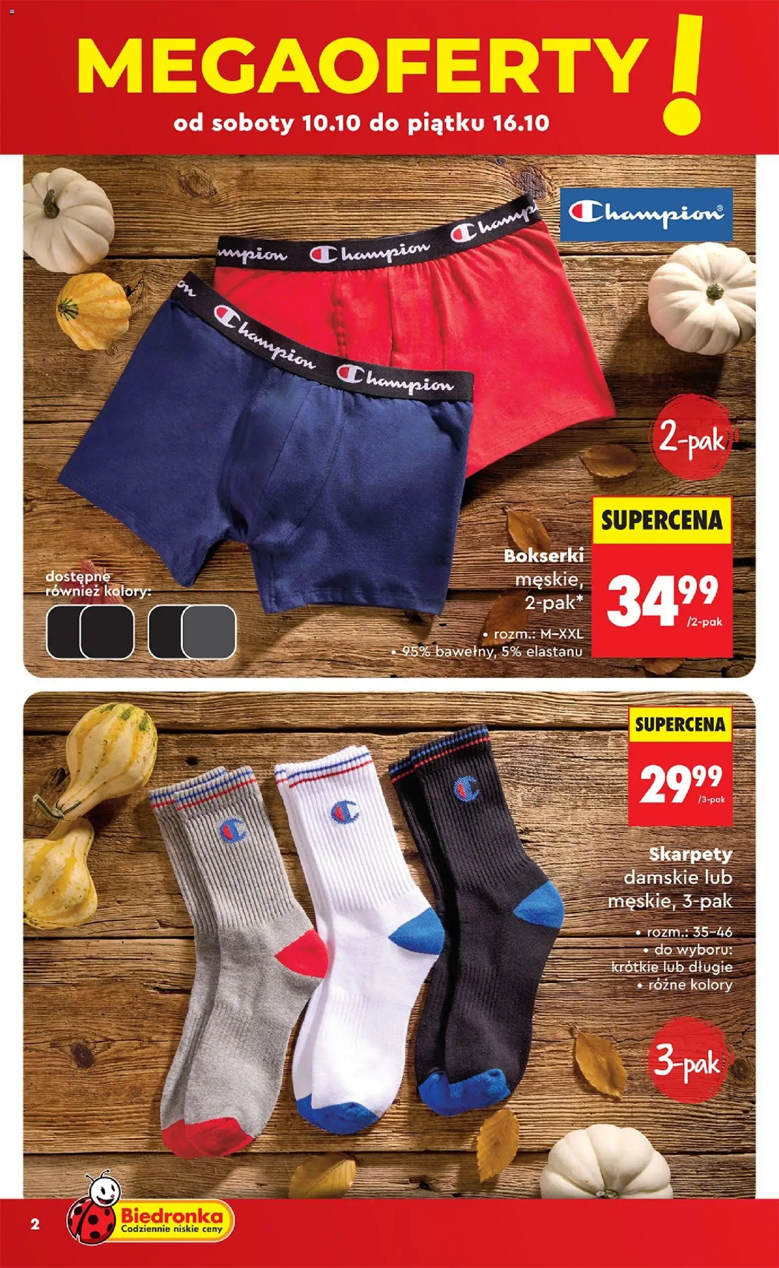 Biedronka gazetka - Hity i inspiracje od 10.10.2026 | Strona: 2 | Produkty: Skarpety, Bokserki, Skarpety damskie