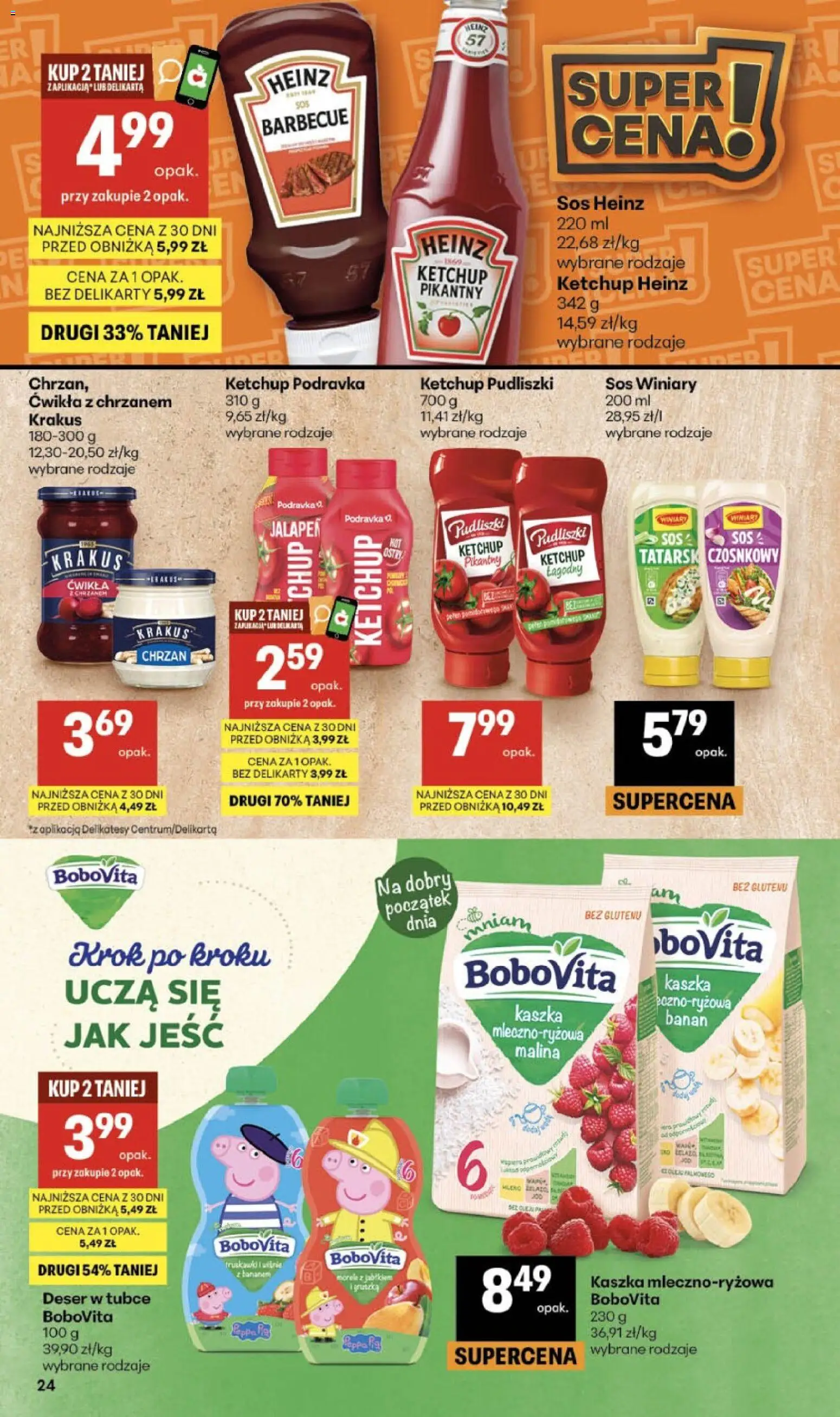 Delikatesy Centrum gazetka od 09.07.2026 | Strona: 24 | Produkty: Ketchup pudliszki, Chrzan, Banan, Truskawki