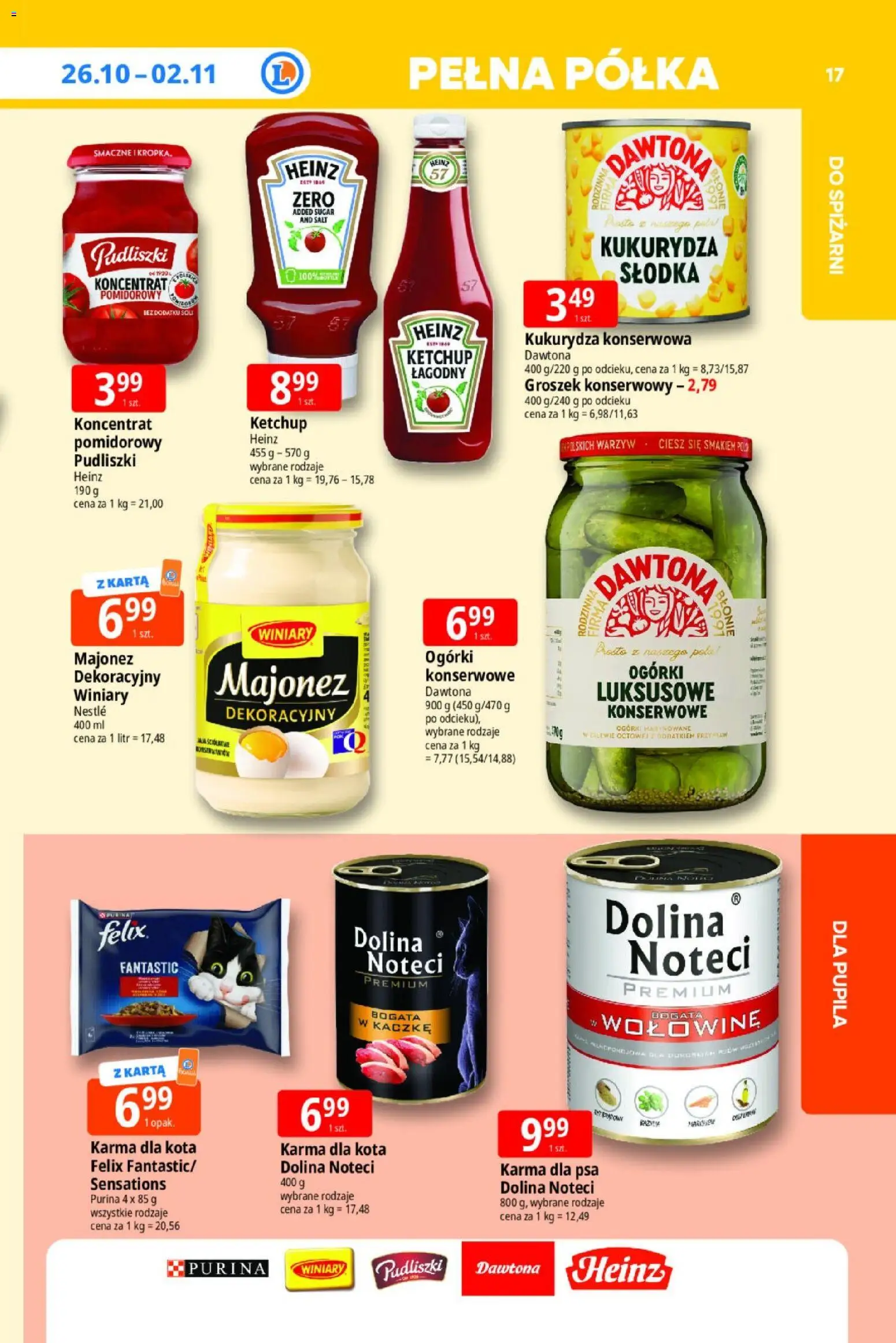 E.Leclerc gazetka - Tanio To Tu od 26.10.2026 | Strona: 17 | Produkty: Karta, Ketchup, Ogórki, Ogórki konserwowe
