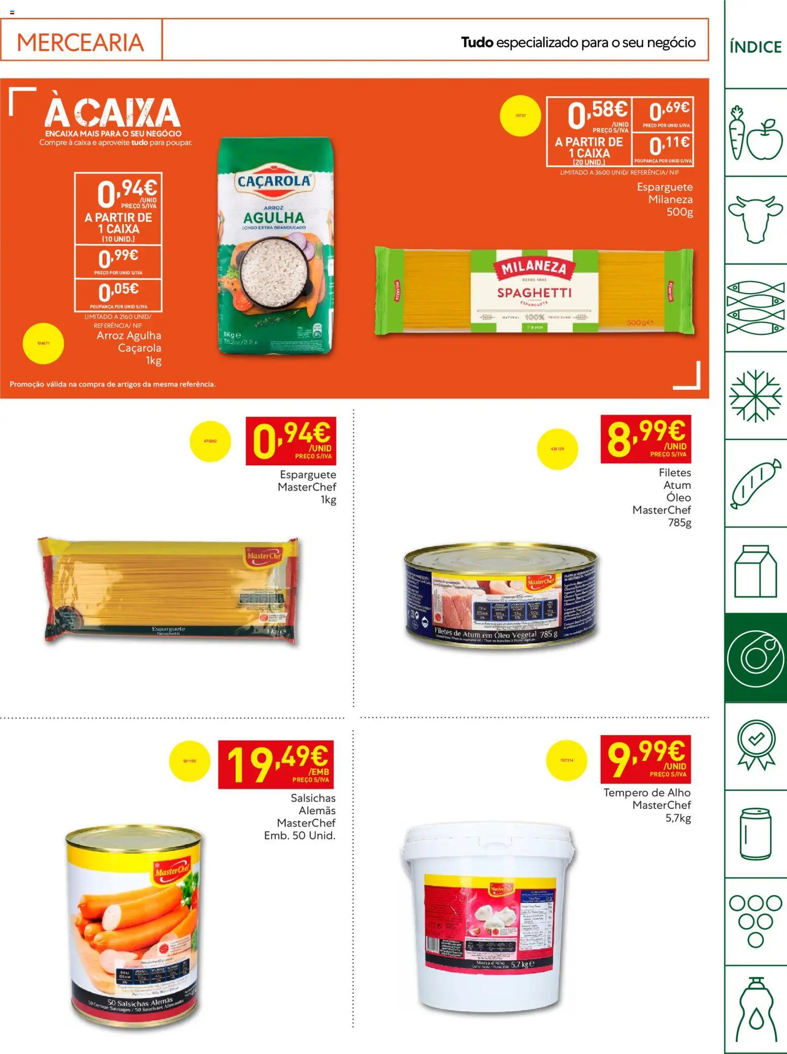 Recheio Horeca │ válido de 19.05.2026 | Página: 19 | Produtos: Atum, Esparguete, Caixa, Arroz