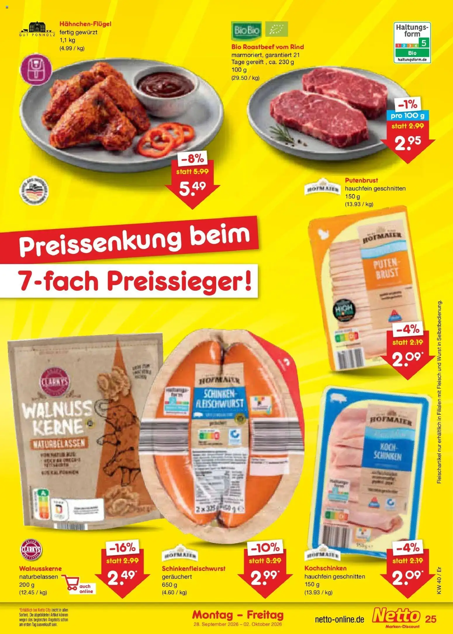 Netto Marken-Discount Prospekt Nordhausen – gültig ab 28.09.2026 | Seite: 35 | Produkte: Roastbeef, Wurst, Schinken, Fleisch