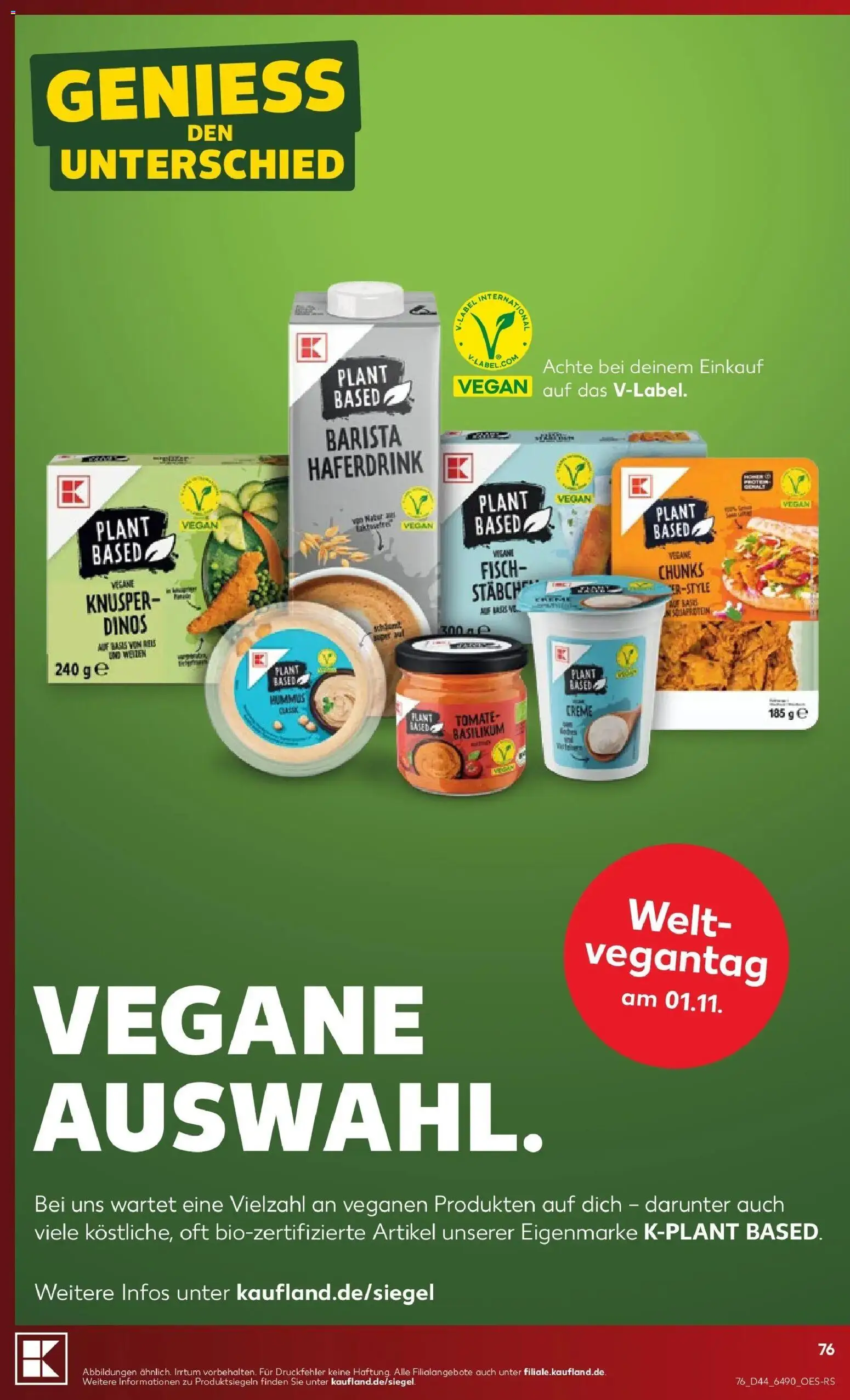 Prospekt Kaufland ab 26.10.2026 » Angebote Online zum Blättern | Seite: 76 | Produkte: Creme, Haferdrink, Fisch, Hummus