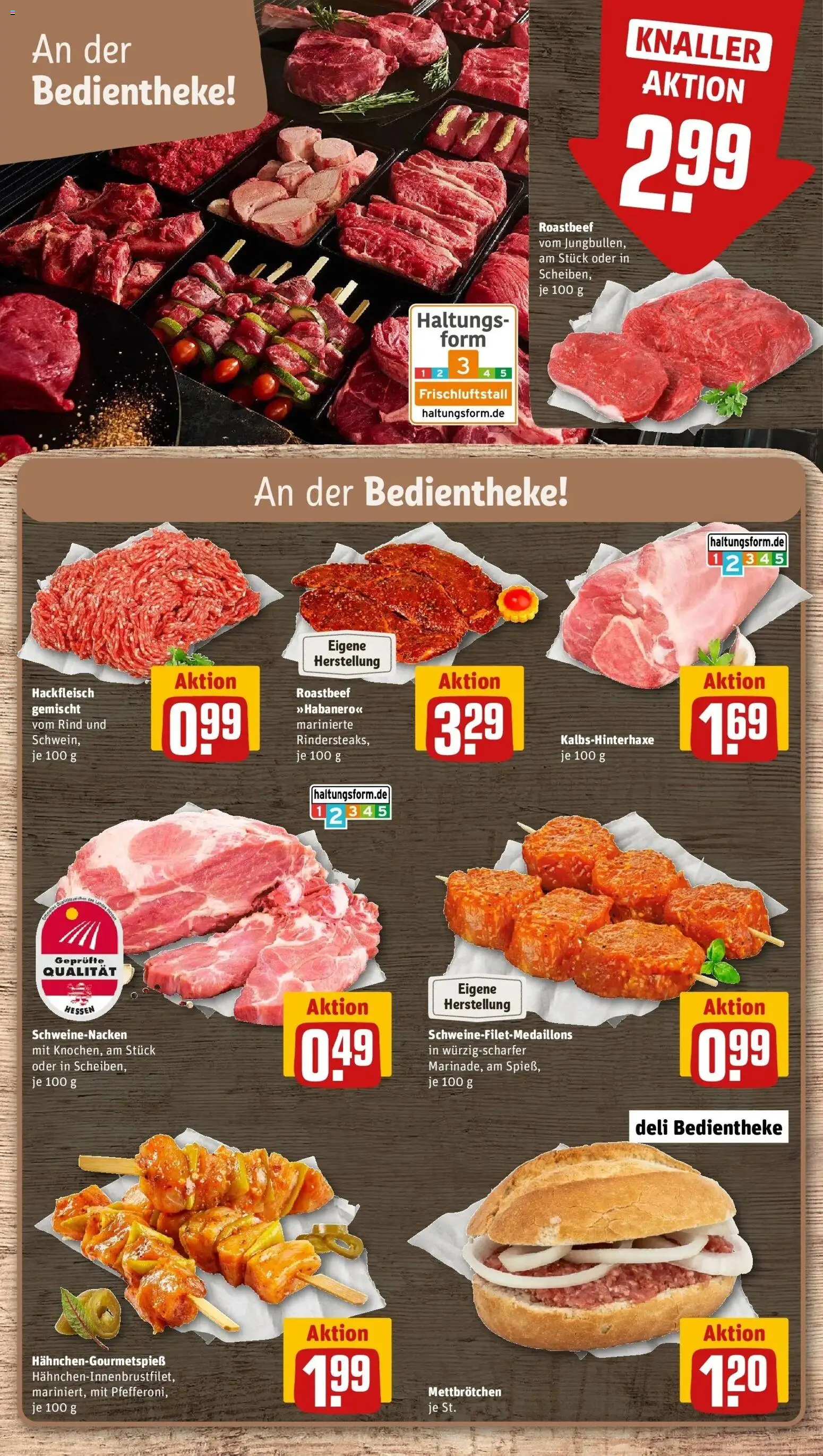 REWE Prospekt ab 10.08.2026 zum Blättern » Angebote | Seite: 6 | Produkte: Schweinenacken, Roastbeef, Hackfleisch