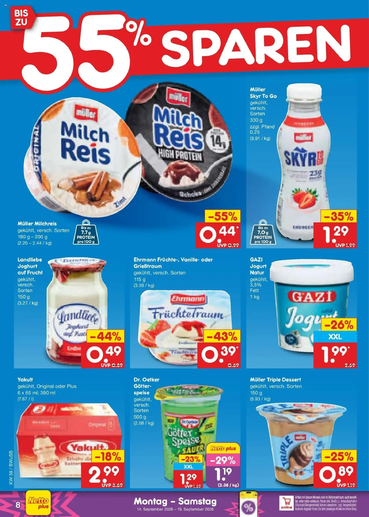 Netto Marken-Discount Prospekt Bielefeld – gültig ab 14.09.2026 | Seite: 10 | Produkte: Milch, Joghurt, Skyr, Vanille