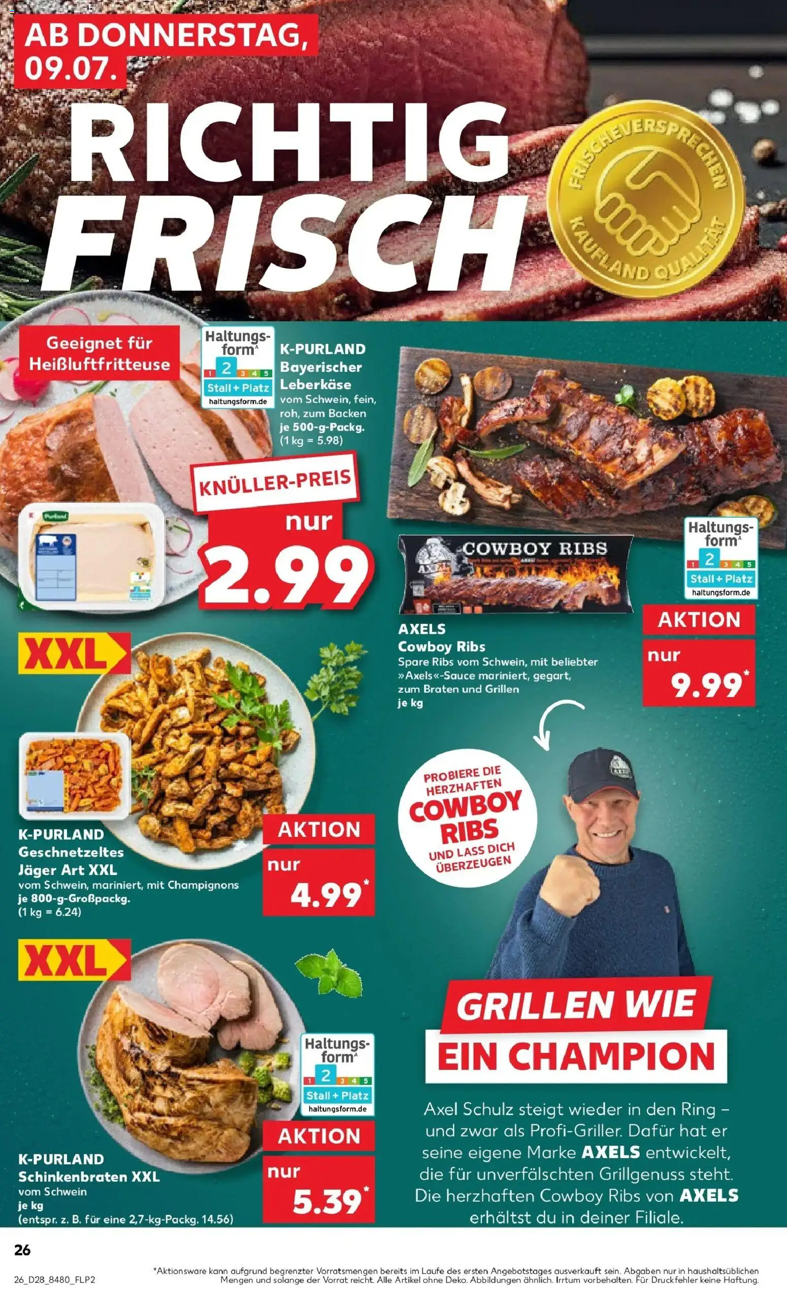 Kaufland Prospekt Steinheim An Der Murr – gültig ab 09.07.2026 | Seite: 26 | Produkte: Spare ribs, Champignons, Heißluftfritteuse, Leberkase