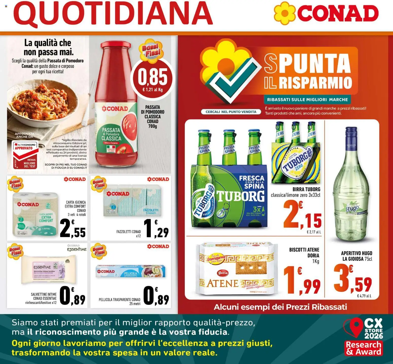 Volantino Conad del 01/07/2026 | Pagina: 19 | Prodotti: Carta igienica, Fazzoletti, Pomodoro, Pellicola