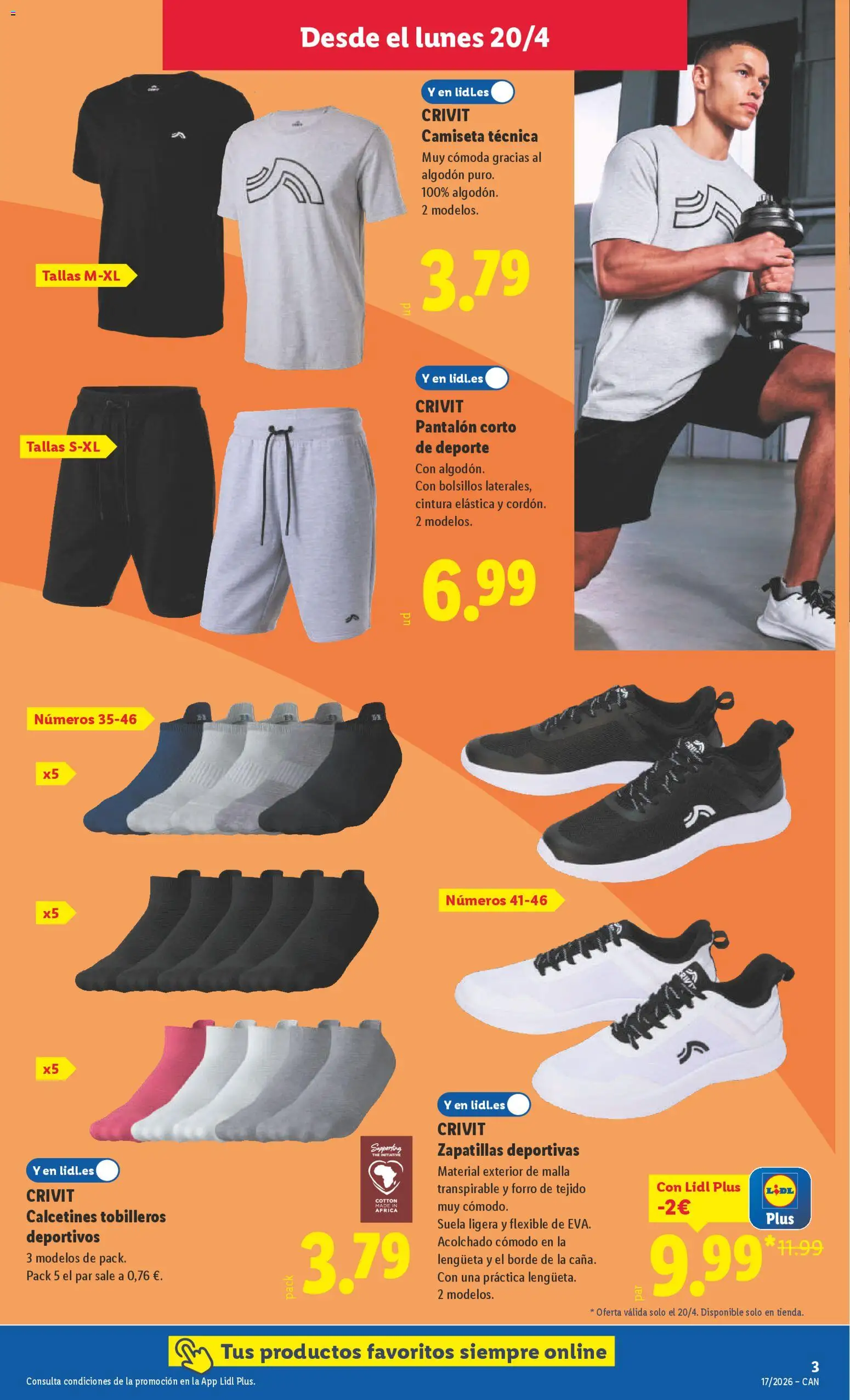 Lidl Canarias │ válido desde el 20.04.2026 | Página: 7 | Productos: Zapatillas deportivas, Zapatillas, Pantalón corto