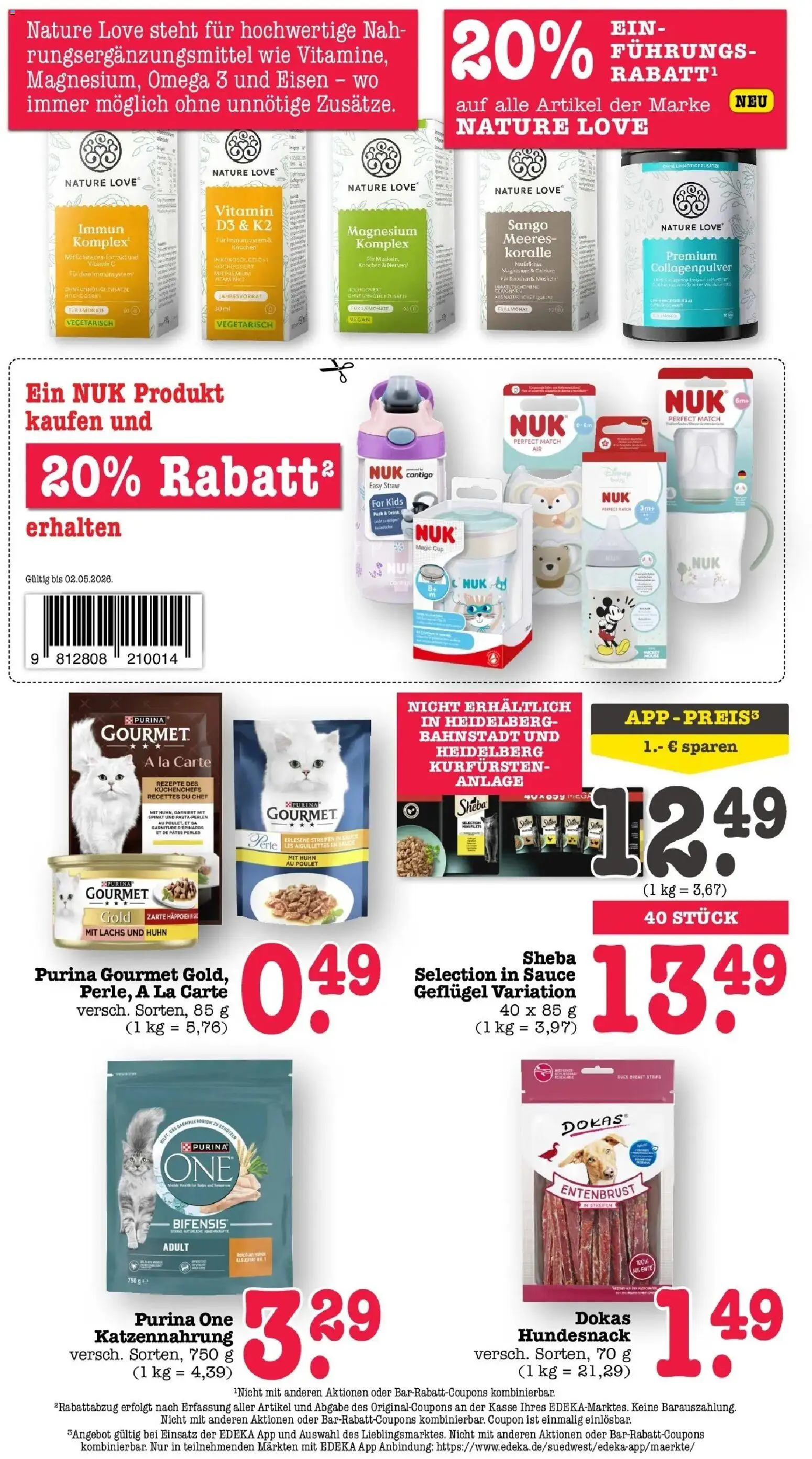 Edeka prospekt Wörth Am Rhein	 – gültig ab 27.04.2026 | Seite: 60 | Produkte: Purina one, Sheba, Lachs