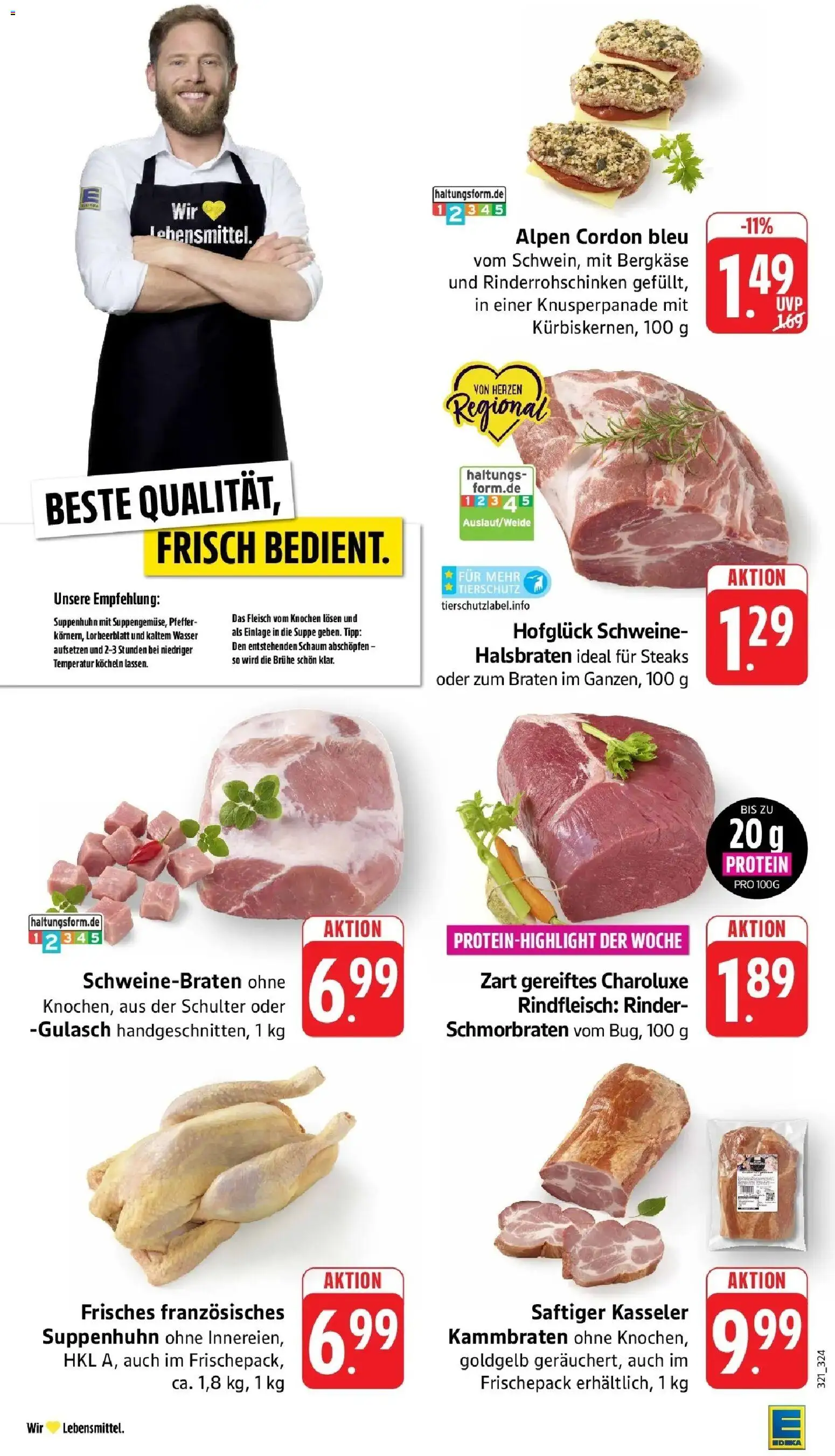 Edeka Prospekt Neunkirchen-Wellesweiler (ab 19.10.2026) » Angebote Online | Seite: 10 | Produkte: Brühe, Gulasch, Schulter, Fleisch
