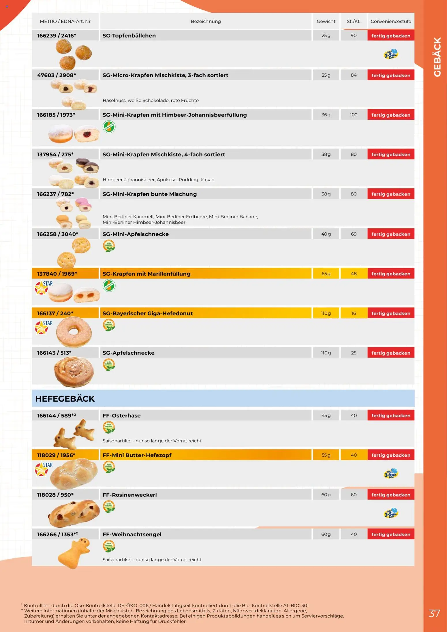 Metro EDNA Katalog 2026 gültig ab 19.02.2026 | Seite: 37 | Produkte: Gewicht, Gebäck
