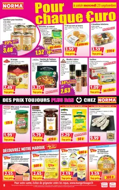 Norma - Prévisualisation de Norma catalogue valide à partir de 23/09/2026 | Page: 8 | Produits: Châtaignes, Sardines, Poivre, Table