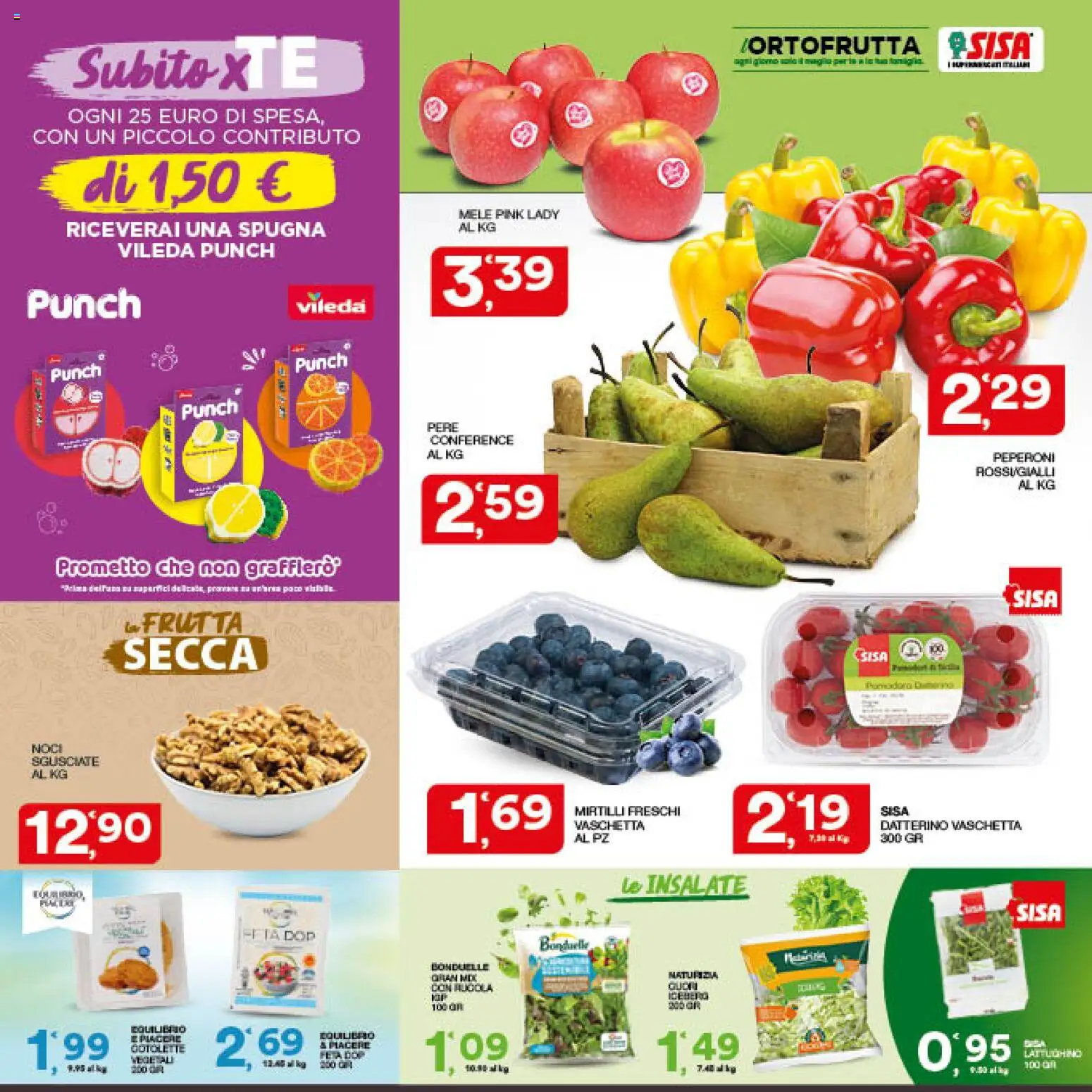 Volantino SISA del 24/09/2026 | Pagina: 8 | Prodotti: Spugna, Mele, Rucola, Mirtilli