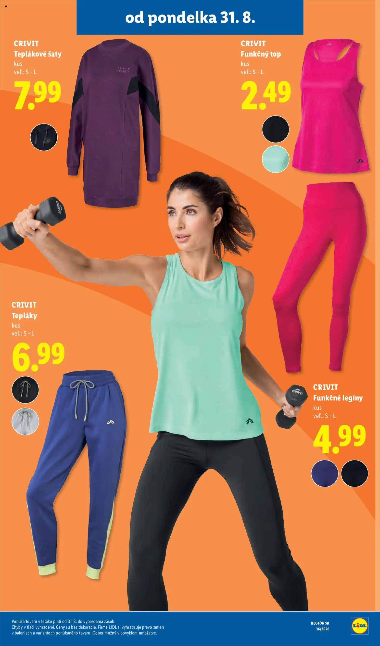 Nové Lidl akcie – leták je platný od 31.08.2026 | Strana: 61 | Produkty: Šaty, Legíny