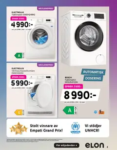 Elon erbjudanden - Förhandsvisning av reklamblad från butik Elon aktuell från 21/09/2026 | Sida: 3 | Produkter: Tvättmaskin
