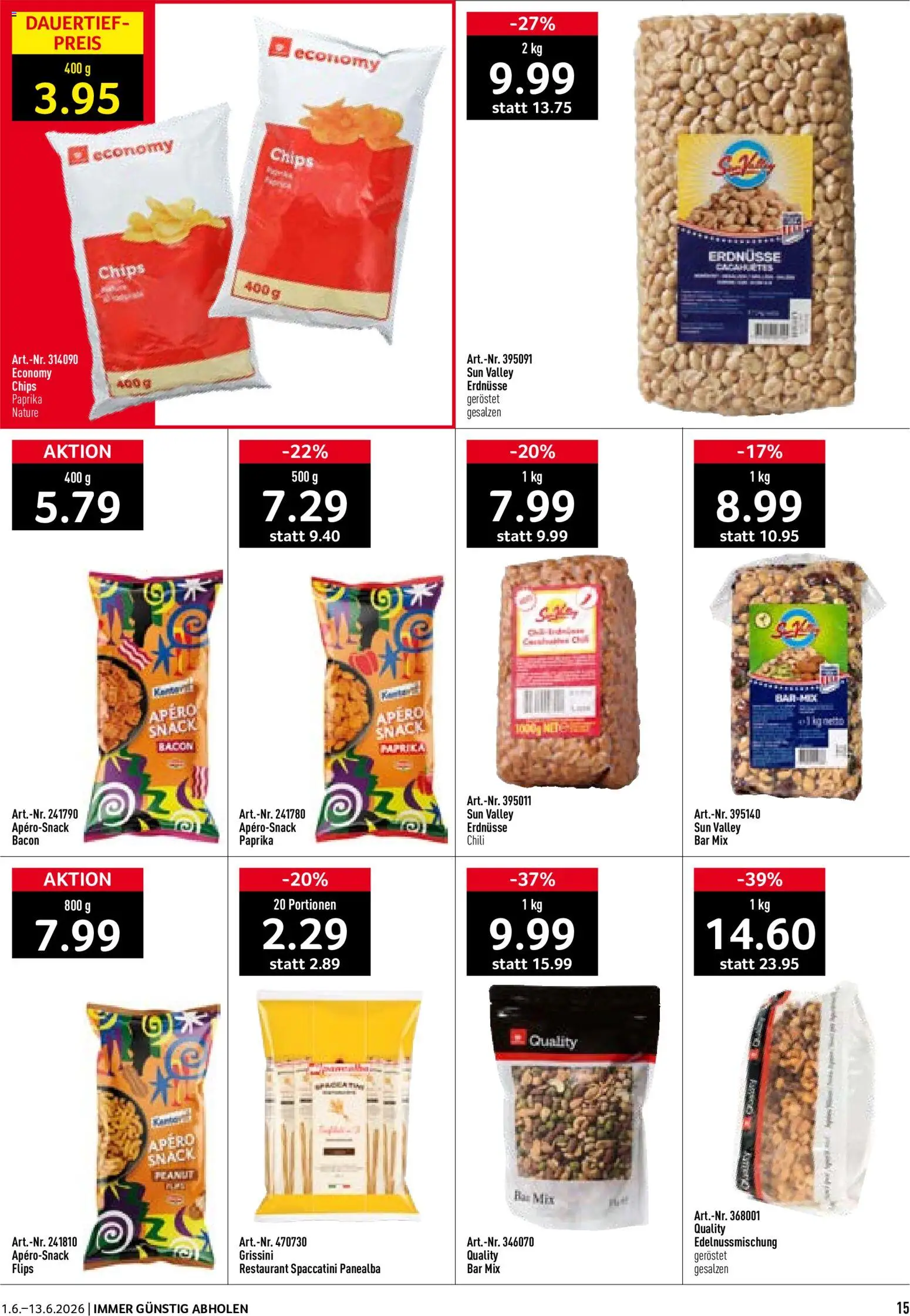 Prodega aktionen WM 2026 – gültig ab 01.06.2026 | Seite: 15 | Produkte: Erdnüsse, Chili, Chips