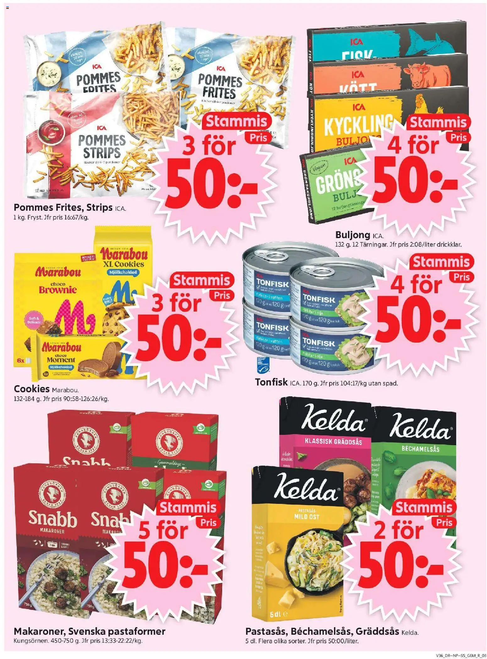ICA Supermarket reklamblad aktuell från 31/08/2026 | Sida: 3 | Produkter: Buljong, Makaroner, Ost, Tonfisk