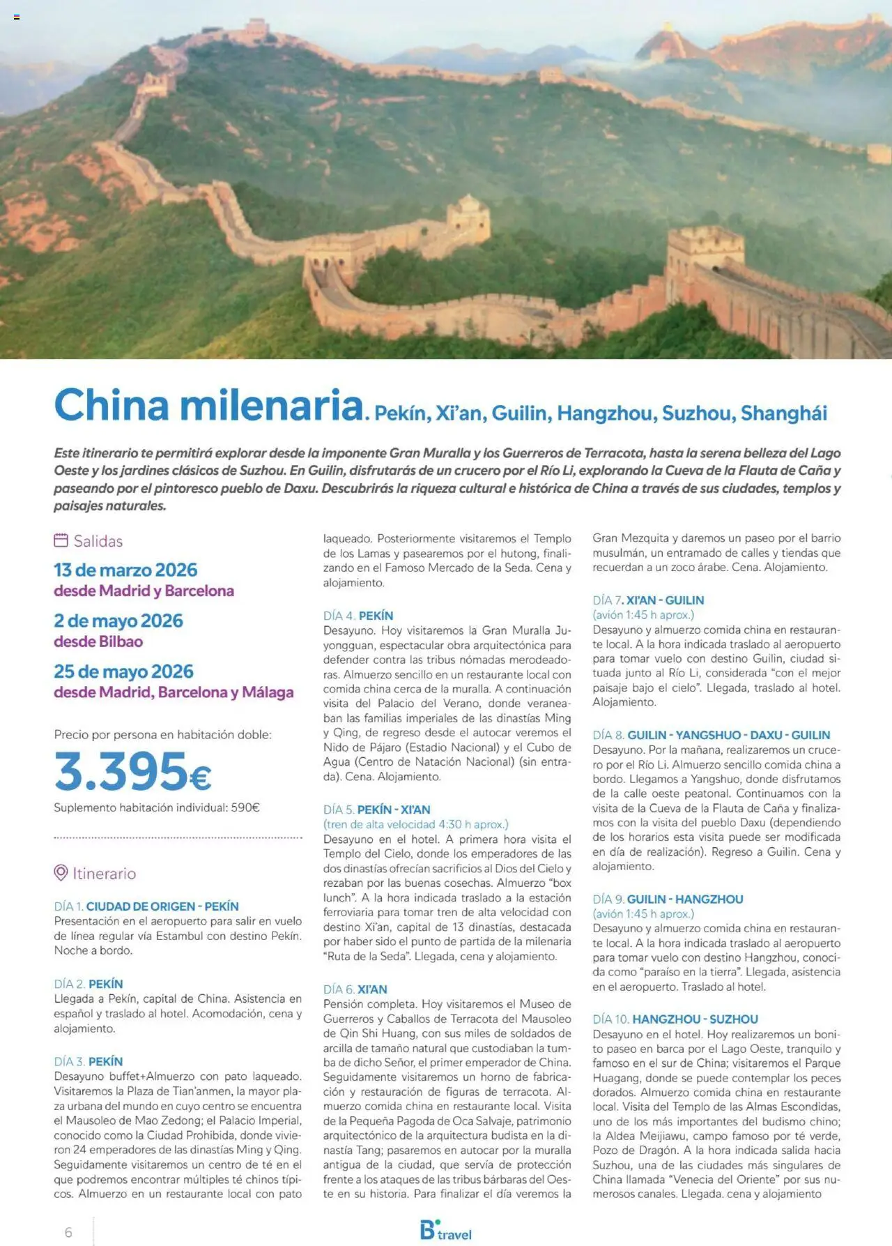B the travel brand Viajeros Expertos Internacional 2026 │ válido desde el 03/10/2025 | Página: 6 | Productos: Té, Horno, Pato, Agua