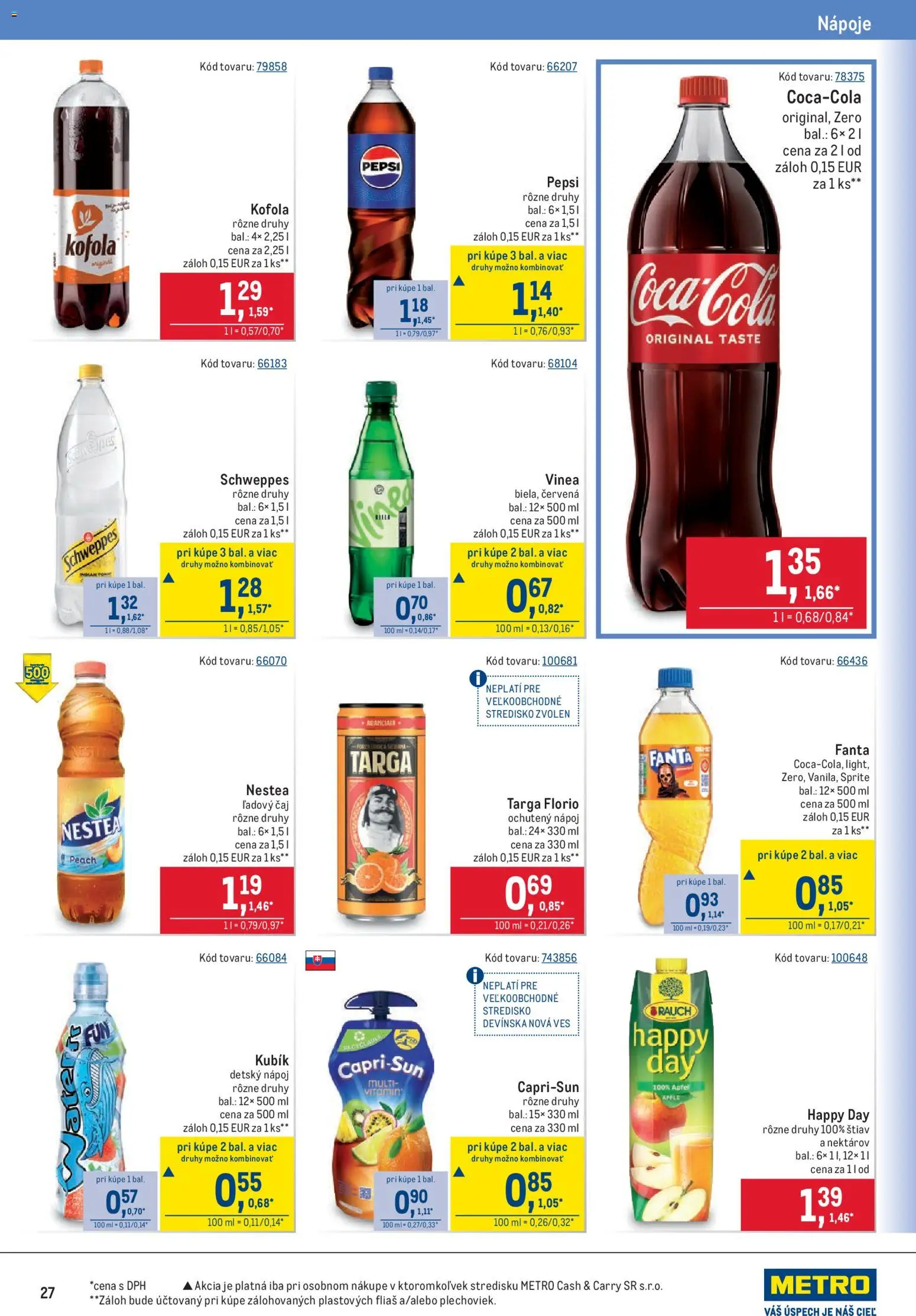 Nové Metro akcie – leták je platný od 20.05.2026 | Strana: 27 | Produkty: Apple, Kofola, Fanta, Pepsi
