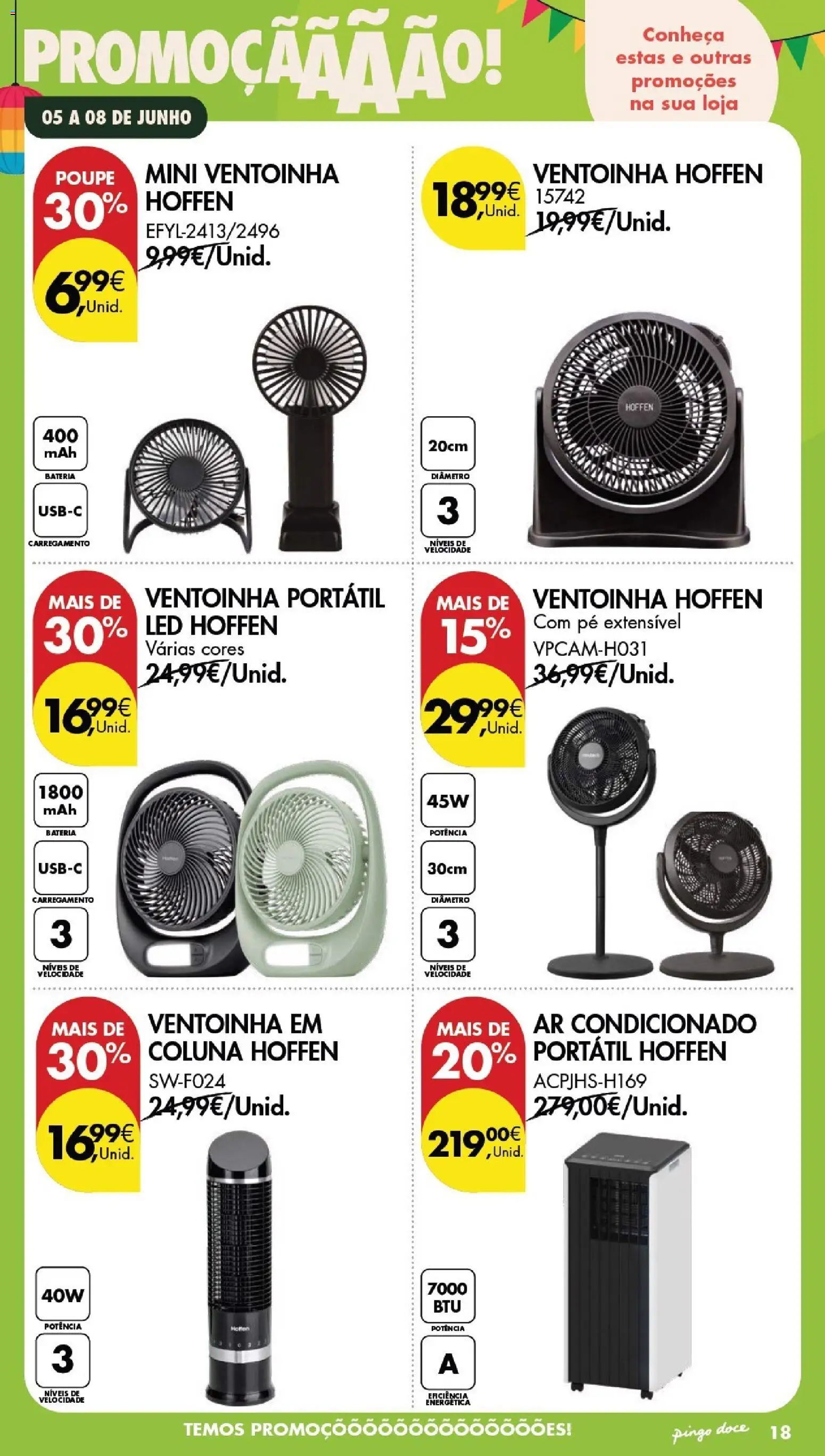 Pingo Doce Poupe este Fim de Semana │ válido de 05.06.2026 | Página: 17 | Produtos: Ar condicionado, Ventilador, Bateria