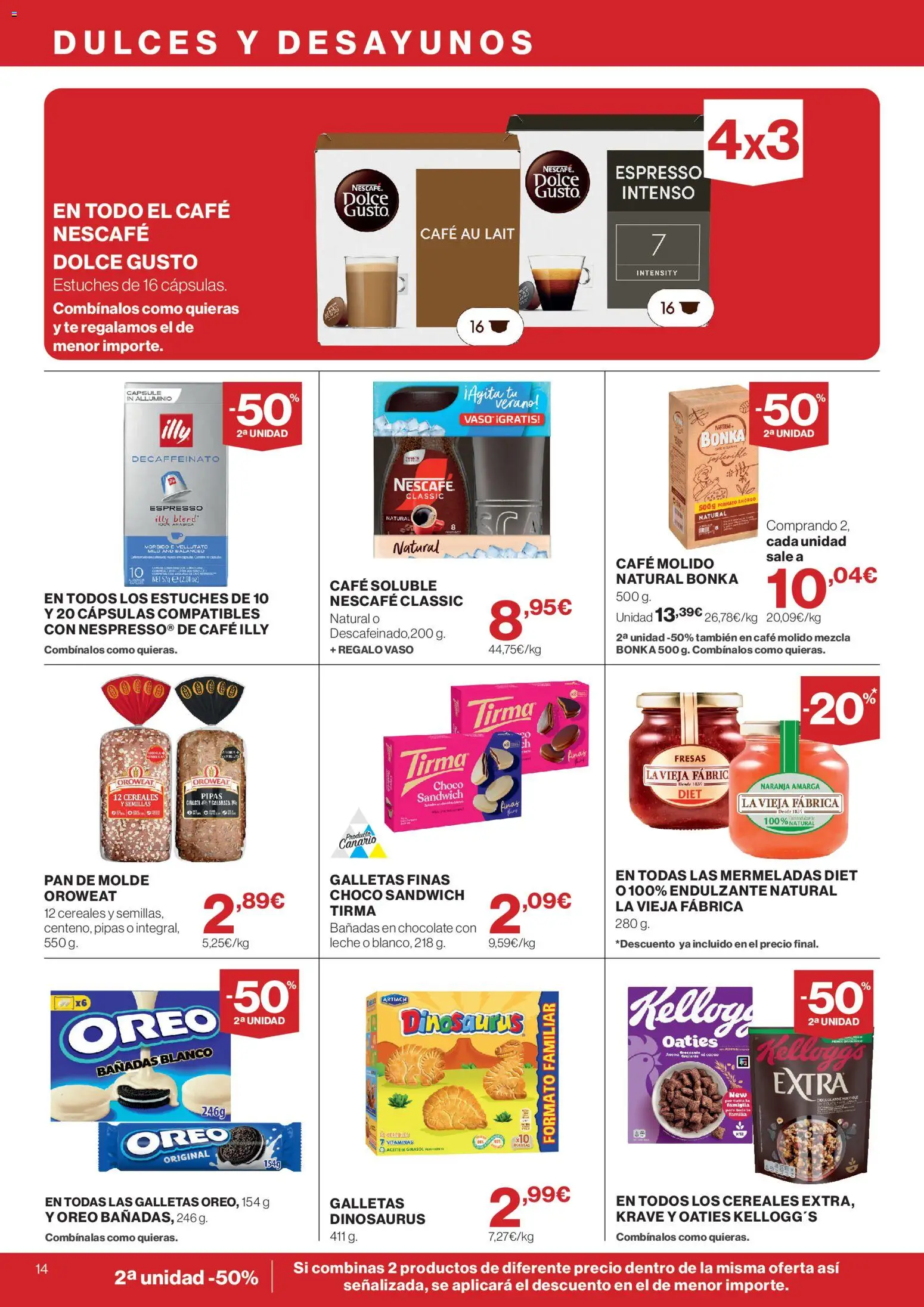 Supercor Canarias │ válido desde el 16/07/2026 | Página: 14 | Productos: Pan, Cereales, Galletas, Μηχανή καφέ