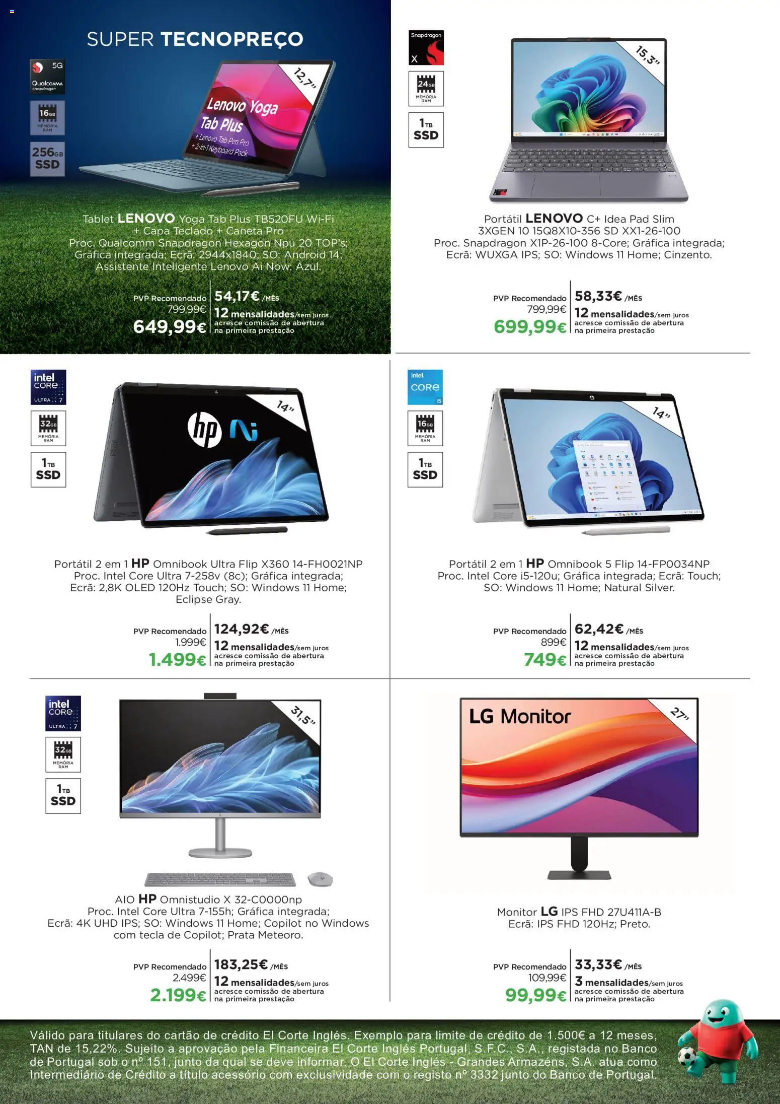 El Corte Ingles folheto │ válido de 05.06.2026 | Página: 9 | Produtos: Monitor, Teclado, Banco, Tablet