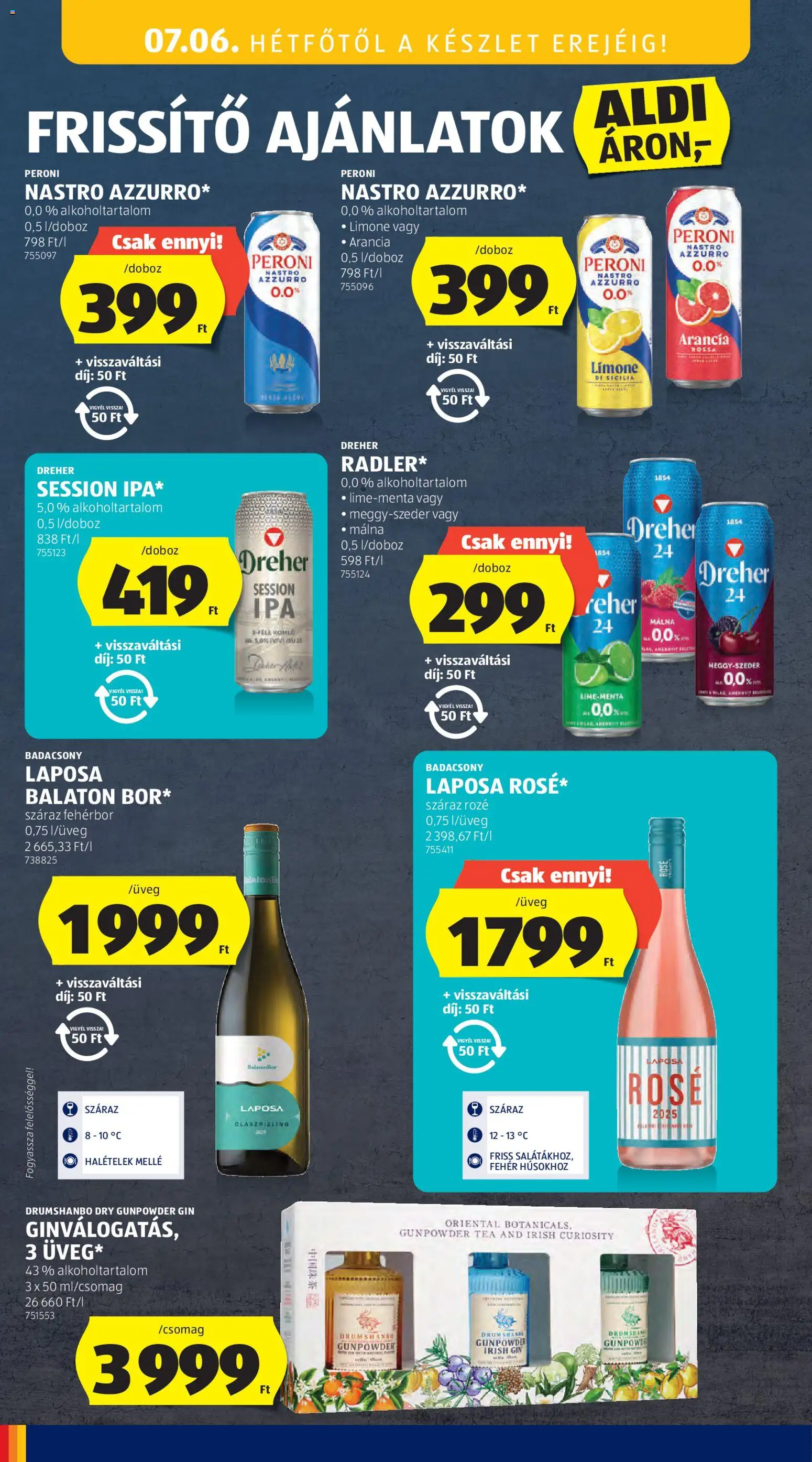 Aldi akciós ujság - amely érvényes a következő dátumtól: 2026.07.02. | Oldal: 46 | Termékek: Lime, Málna, Tea, Fehérbor