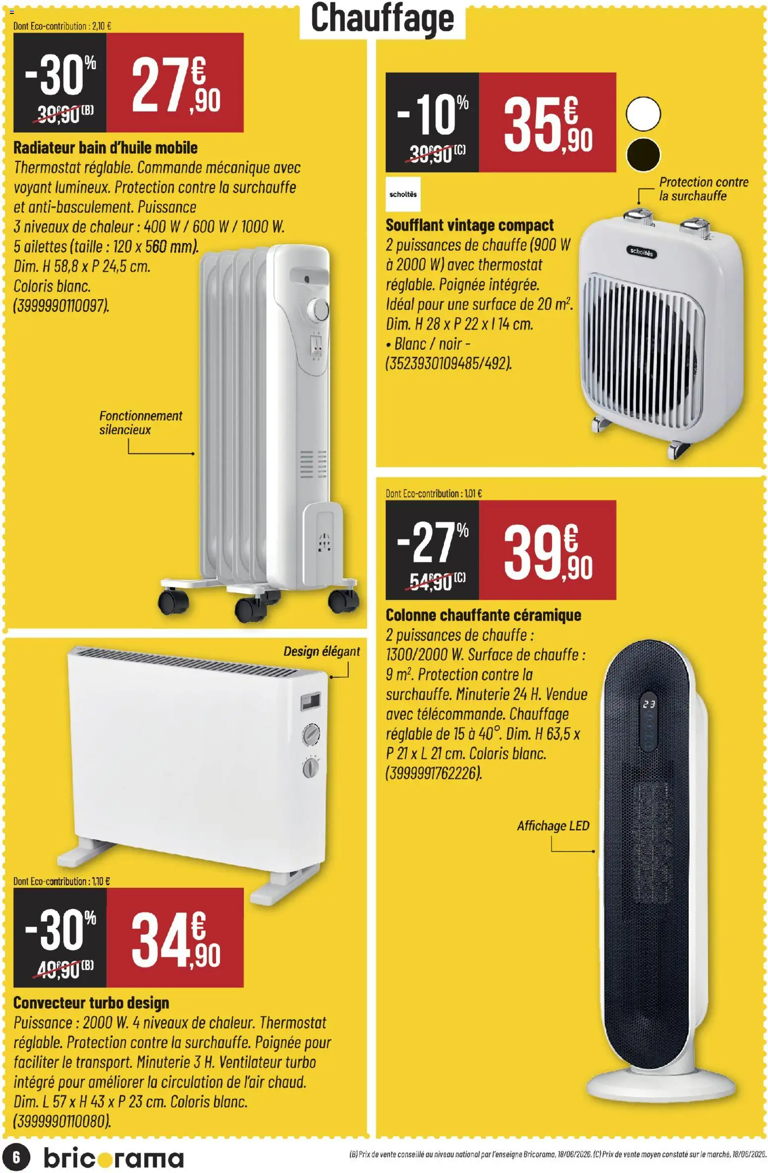 {H1} | Page: 6 | Produits: Colonne, Convecteur, Ventilateur, Radiateur
