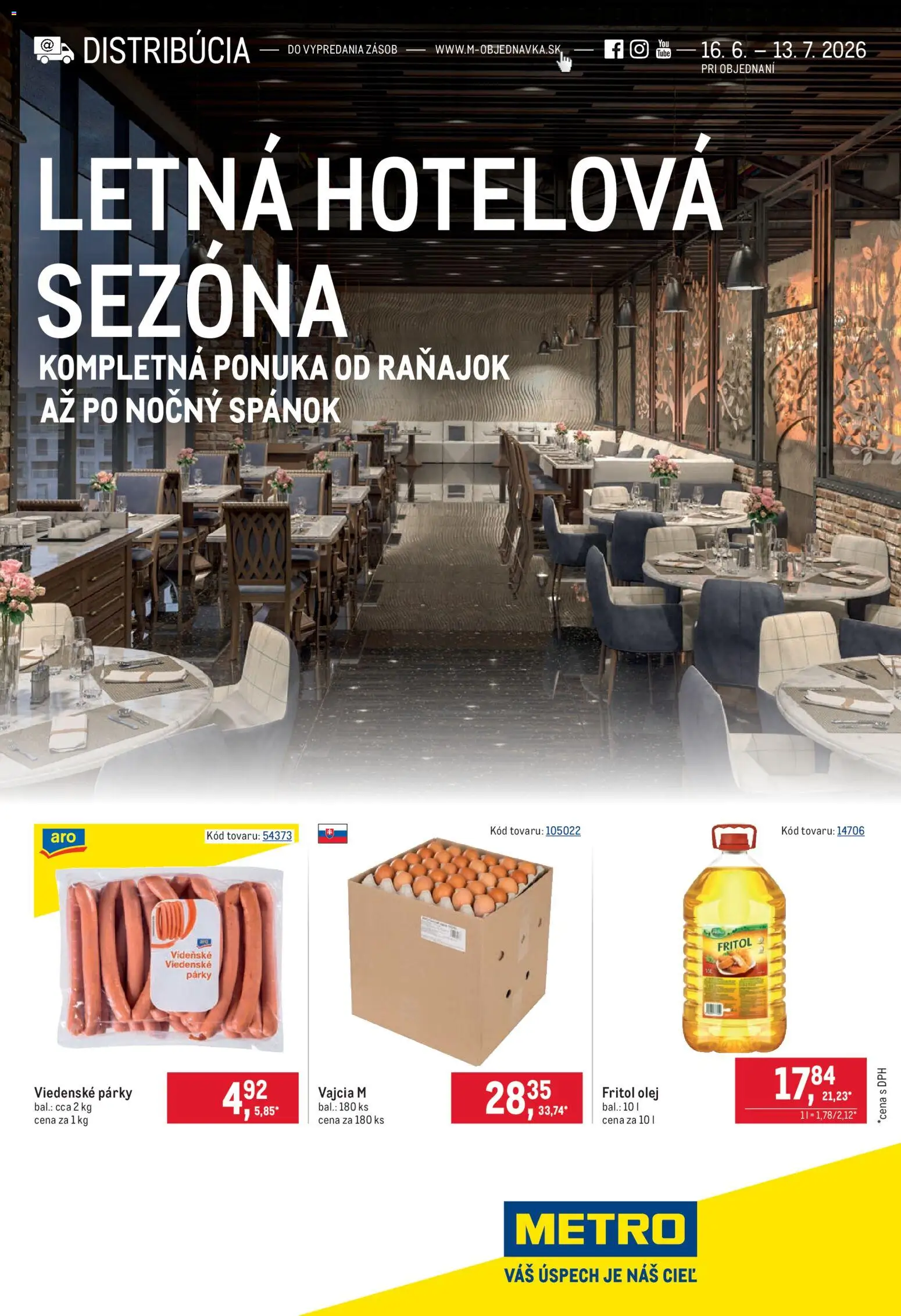 Nové Metro akcie – leták je platný od 16.06.2026 | Strana: 1 | Produkty: Vajcia, Olej, Párky