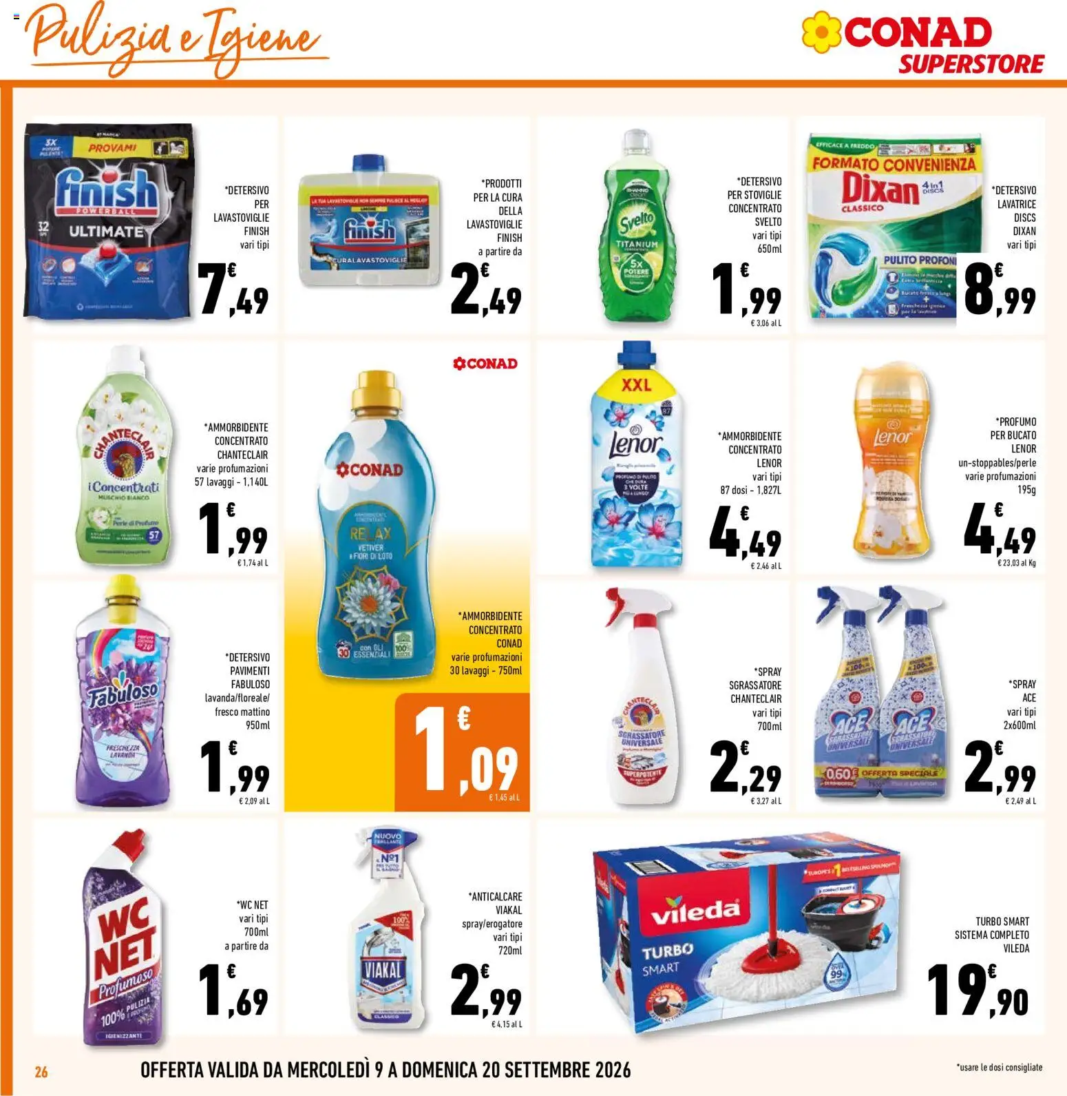 Volantino Conad del 09/09/2026 | Pagina: 26 | Prodotti: Loto, Anticalcare, Lavatrice, Fiori di loto