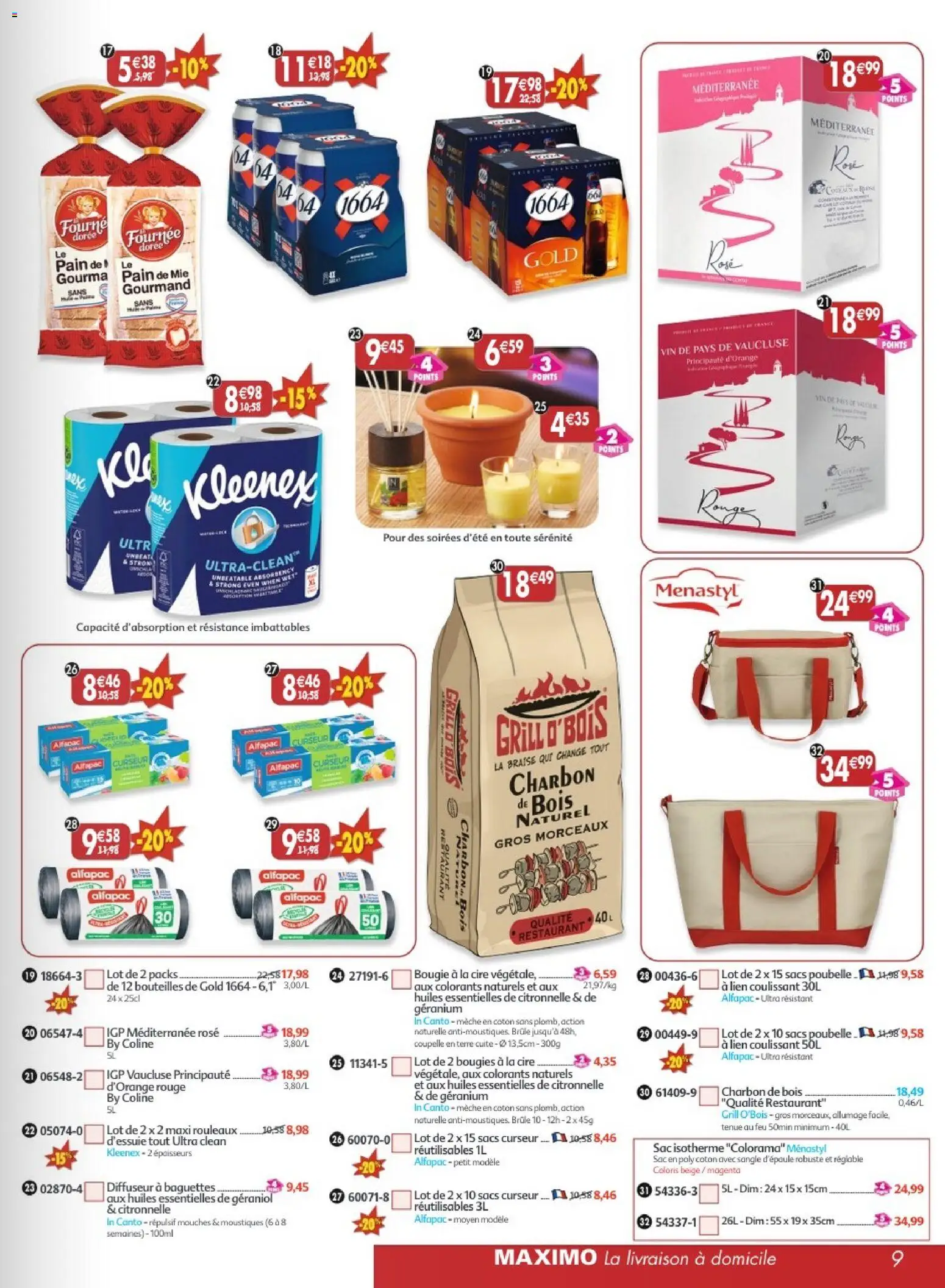 {H1} | Page: 9 | Produits: Poubelle, Grill, Diffuseur, Sacs poubelle