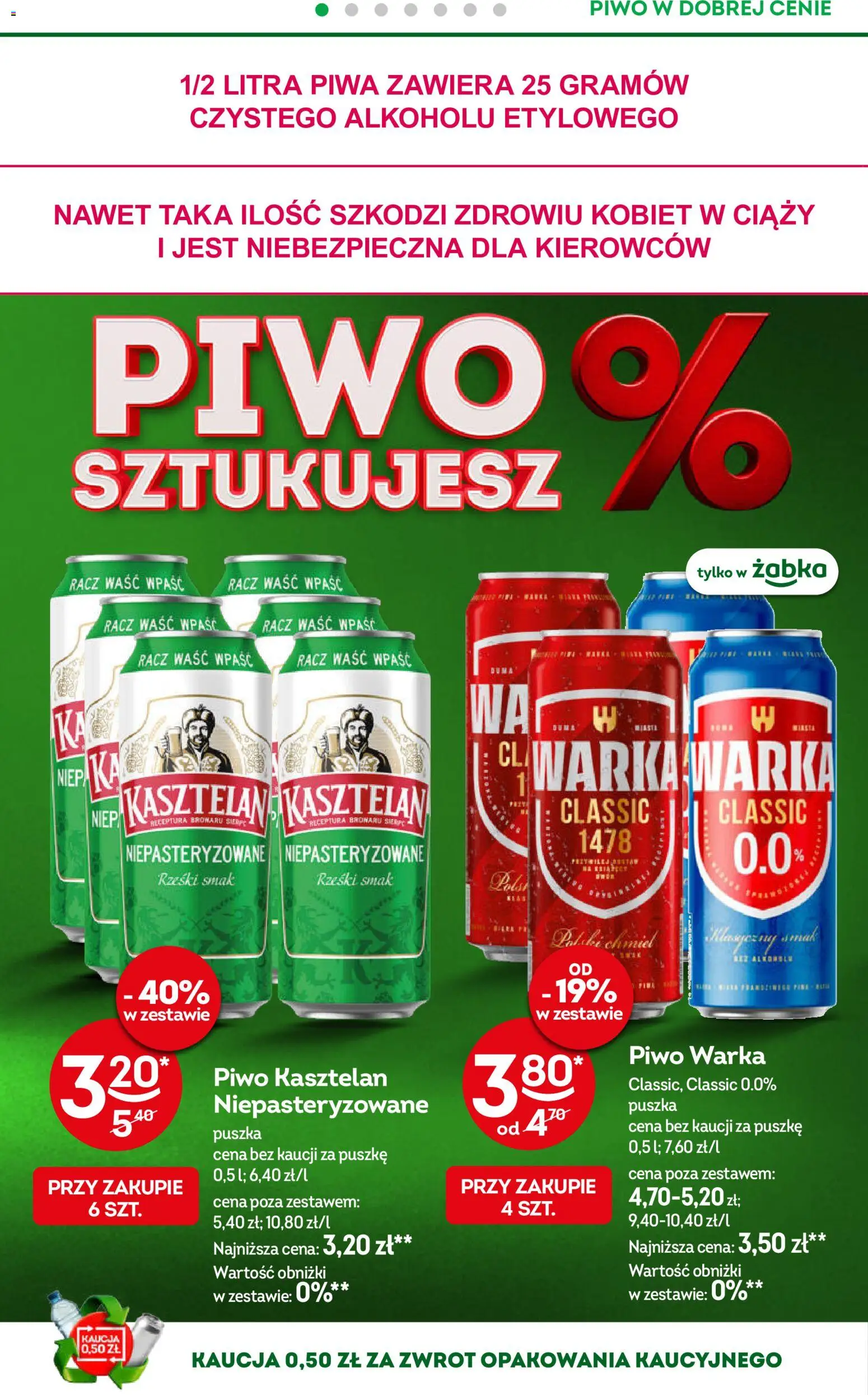 Żabka gazetka od 09.09.2026 | Strona: 34 | Produkty: Piwo kasztelan, Warka, Piwo Warka, Piwo