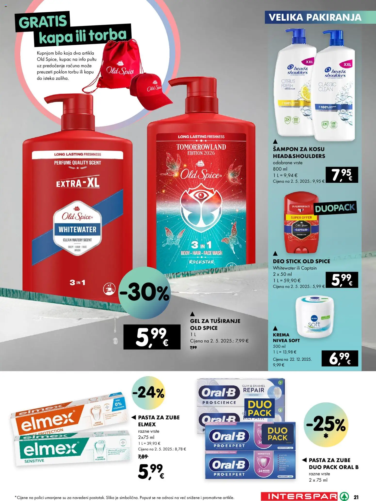 Interspar katalog | vrijedi od 04.06.2026 | Stranica: 21 | Proizvodi: Šampon, Gel za tuširanje, Pasta, Old Spice