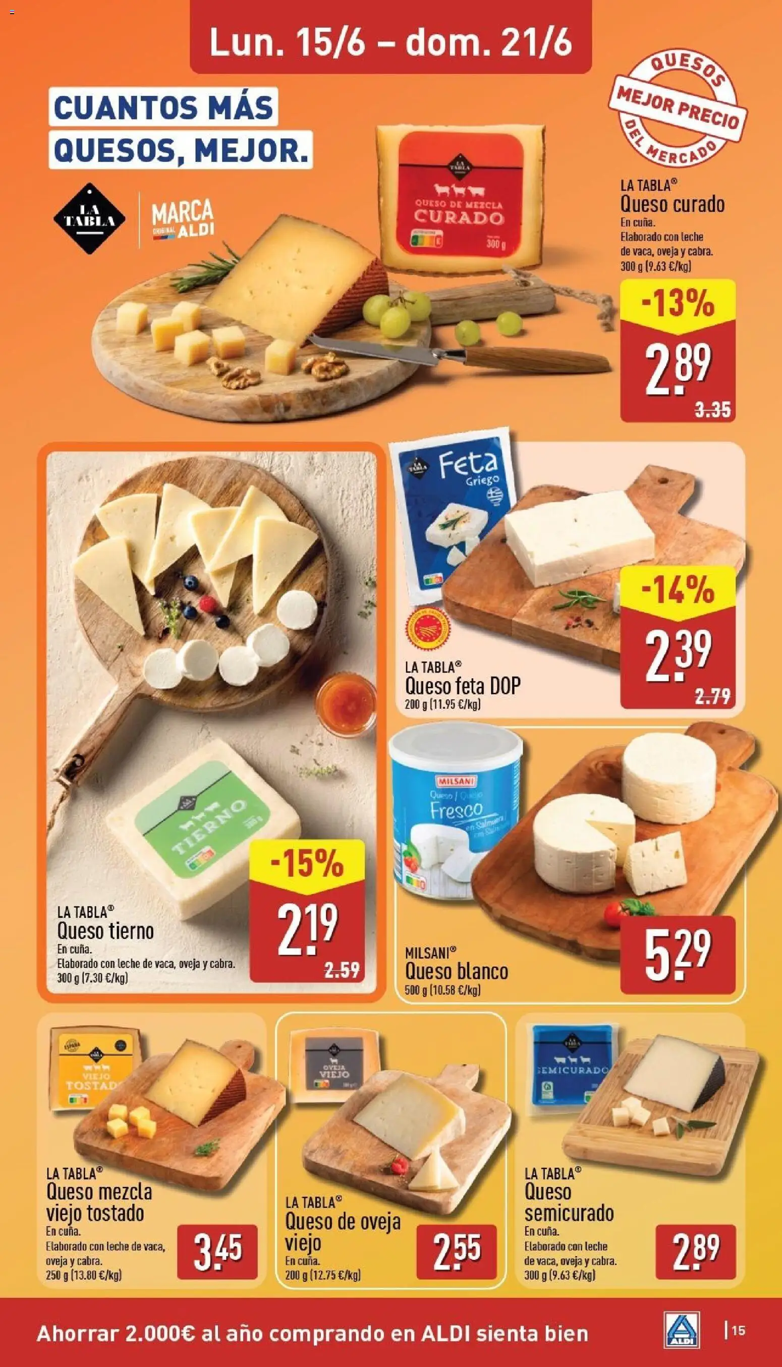 Aldi folleto Baleares │ válido desde el 15.06.2026 | Página: 15 | Productos: Queso de oveja, Leche, Queso, Cuna