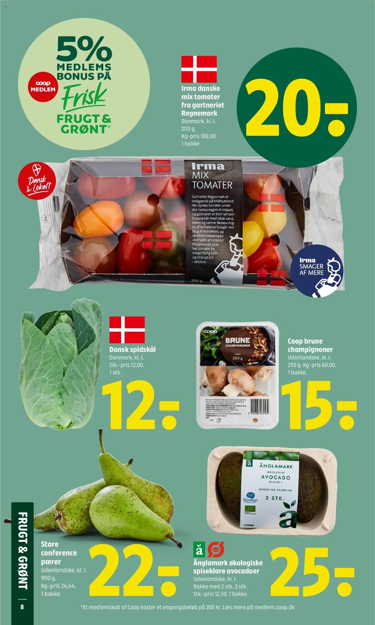 Coop 365 tilbudsavis – gyldig fra 11.06.2026 | Side: 9 | Produkter: Tomater, Avocado, Spidskål, Pærer