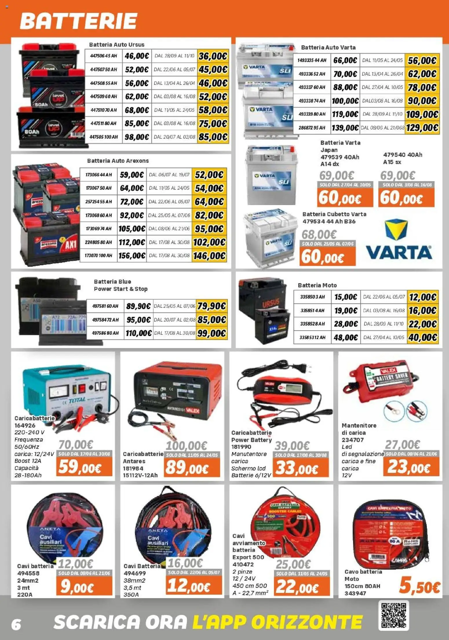 Volantino Orizzonte del 15.04.2026 | Pagina: 6 | Prodotti: Schermo, Cavo, Batterie, Caricabatterie